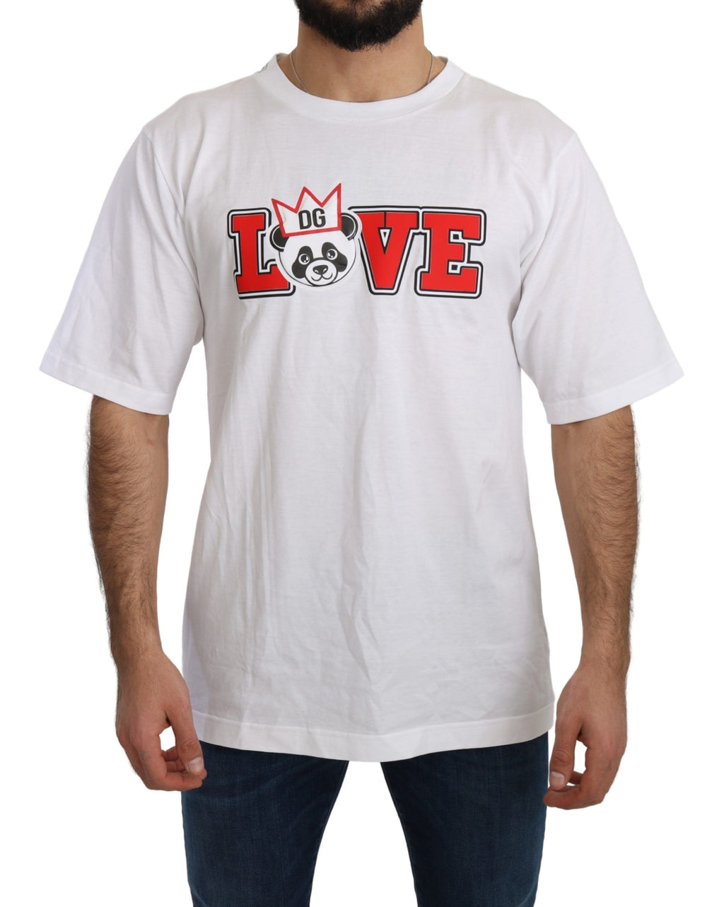Dolce & Gabbana Weißes Love Panda Print Top T-shirt