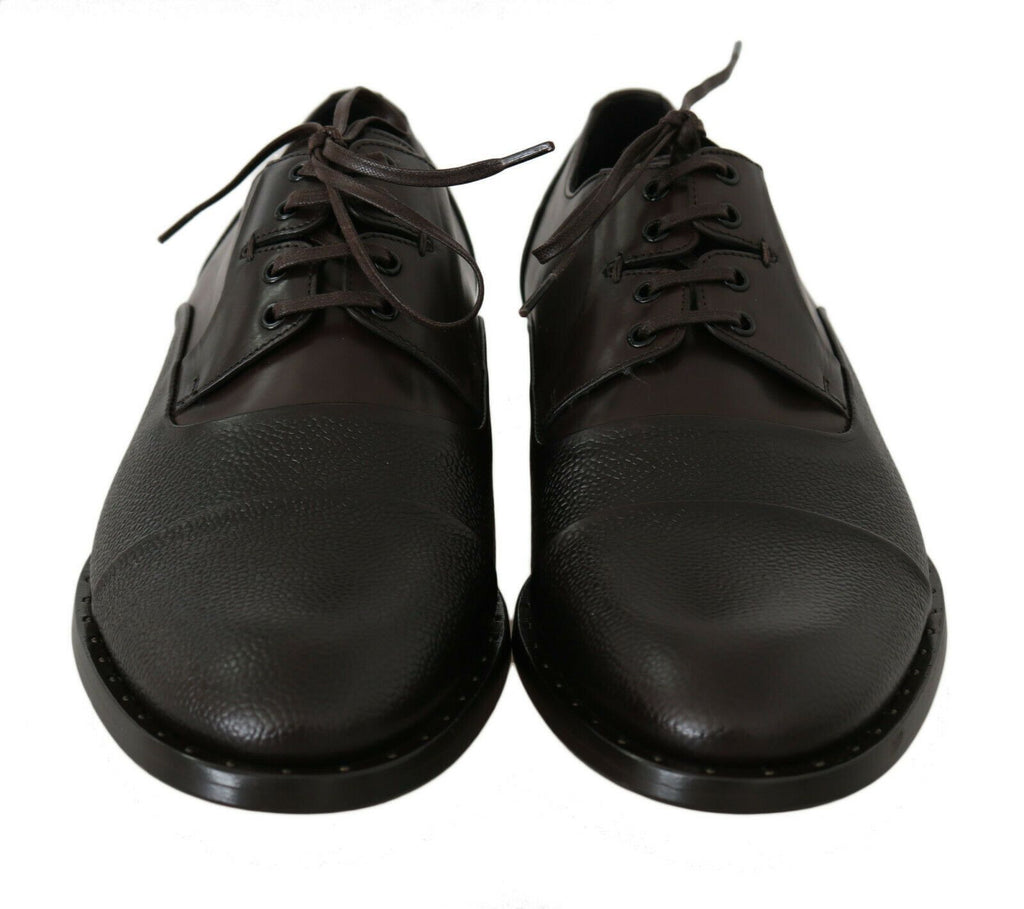 Dolce & Gabbana Braun Leder Laceups Kleid Herrenschuhe
