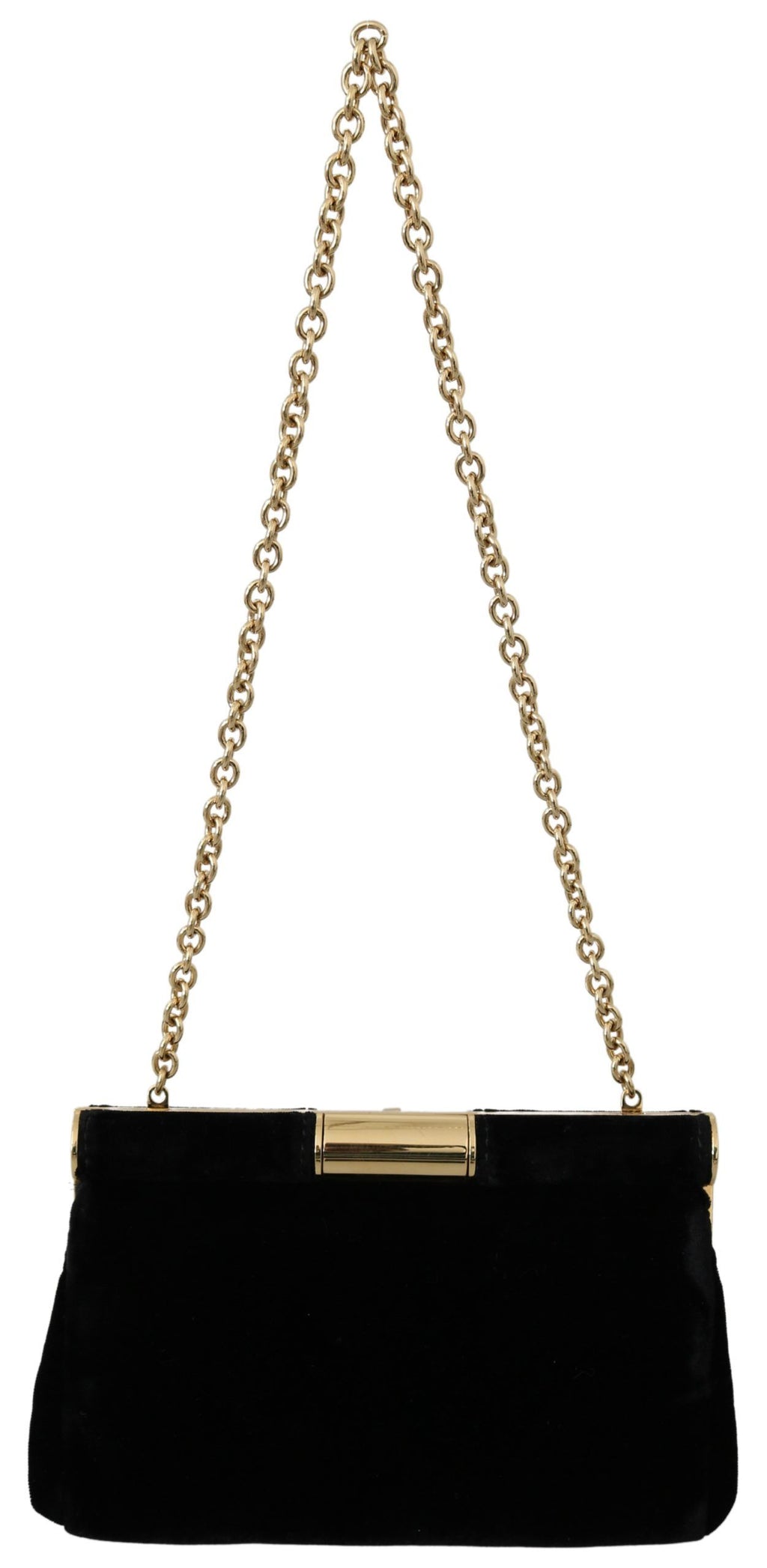 Dolce & Gabbana Schwarzer Samt Kristall Nieten Frauen Crossbody Sling Borse Tasche