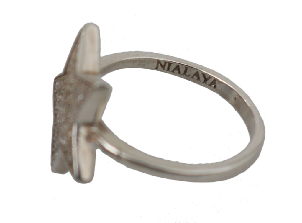 Nialaya Silber Damen klar CZ Stern 925 Ring