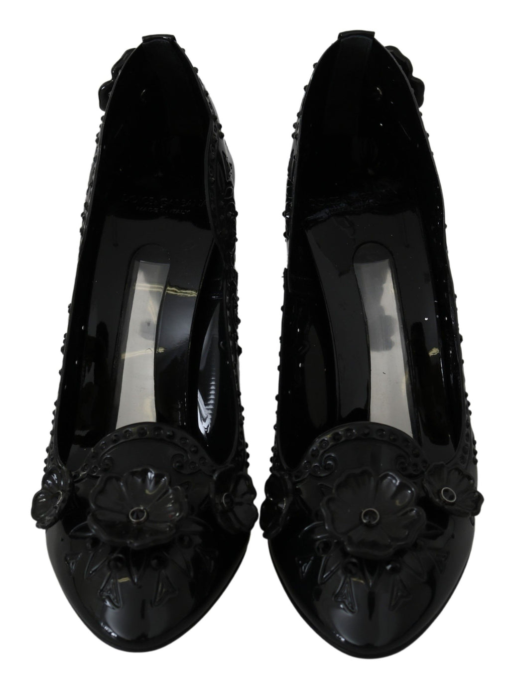 Dolce & Gabbana Schwarz Floral Kristall CINDERELLA Heels Schuhe