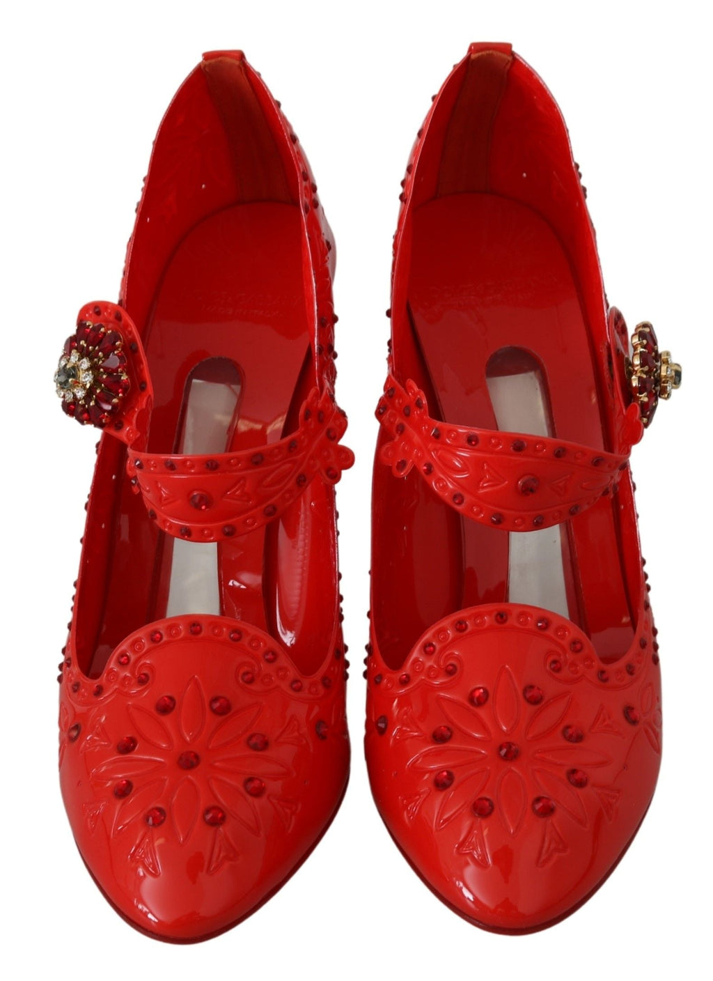 Dolce & Gabbana Rote florale Kristall CINDERELLA Heels Schuhe