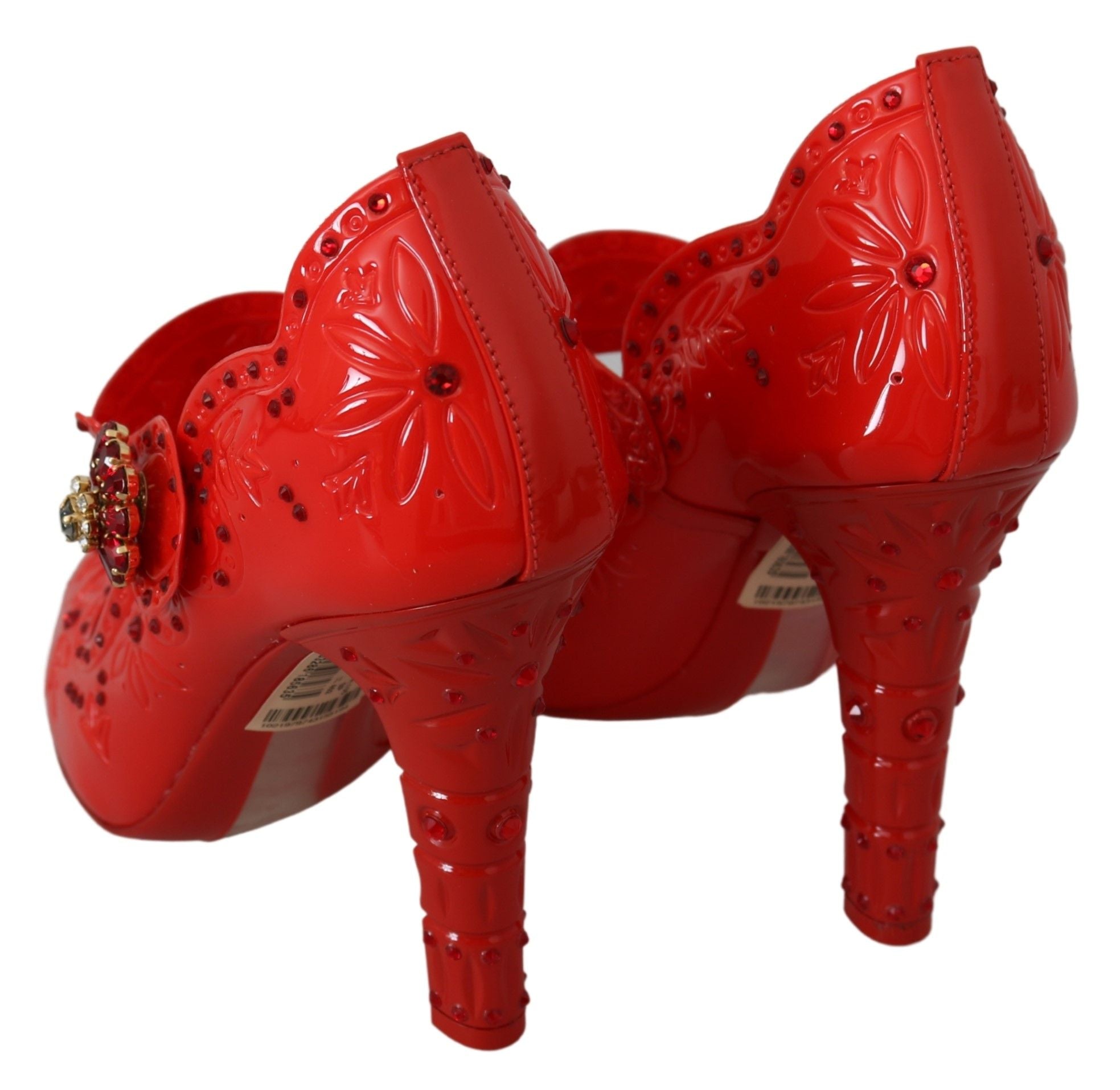 Dolce & Gabbana Rote florale Kristall CINDERELLA Heels Schuhe
