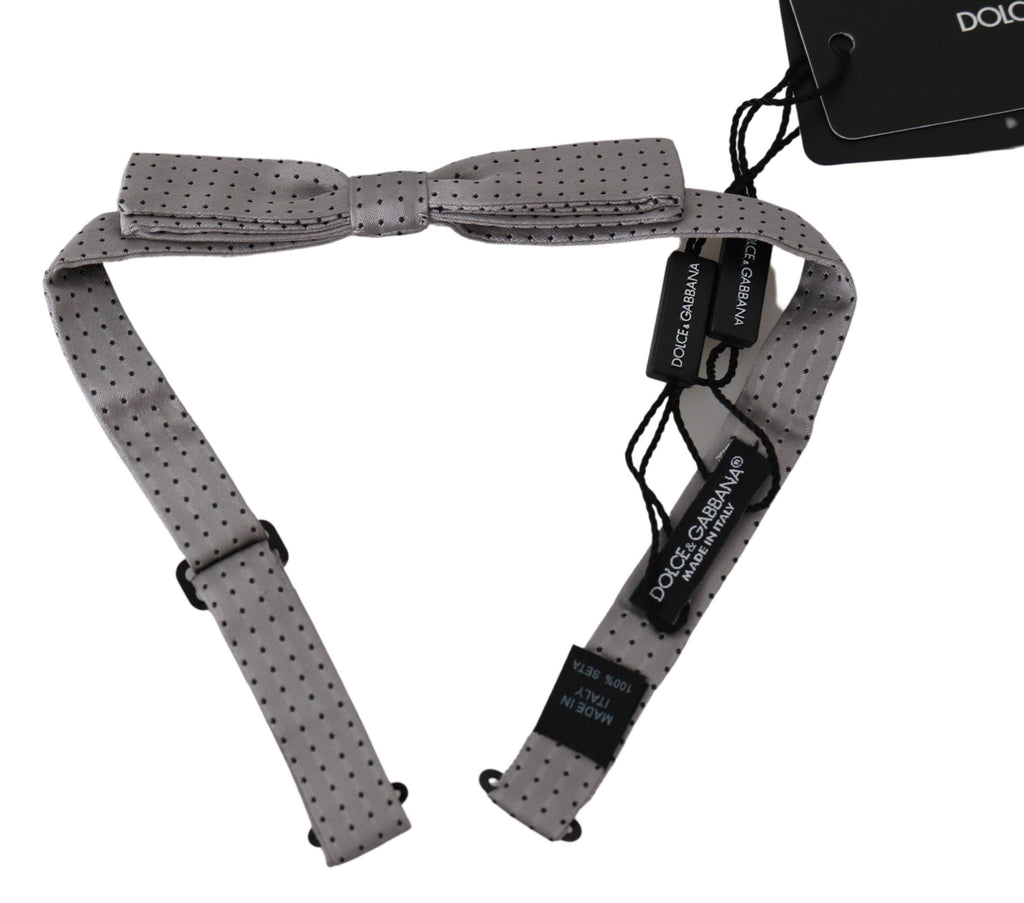 Dolce & Gabbana Graue Polka Dot Herren Krawatte Papillon Fliege