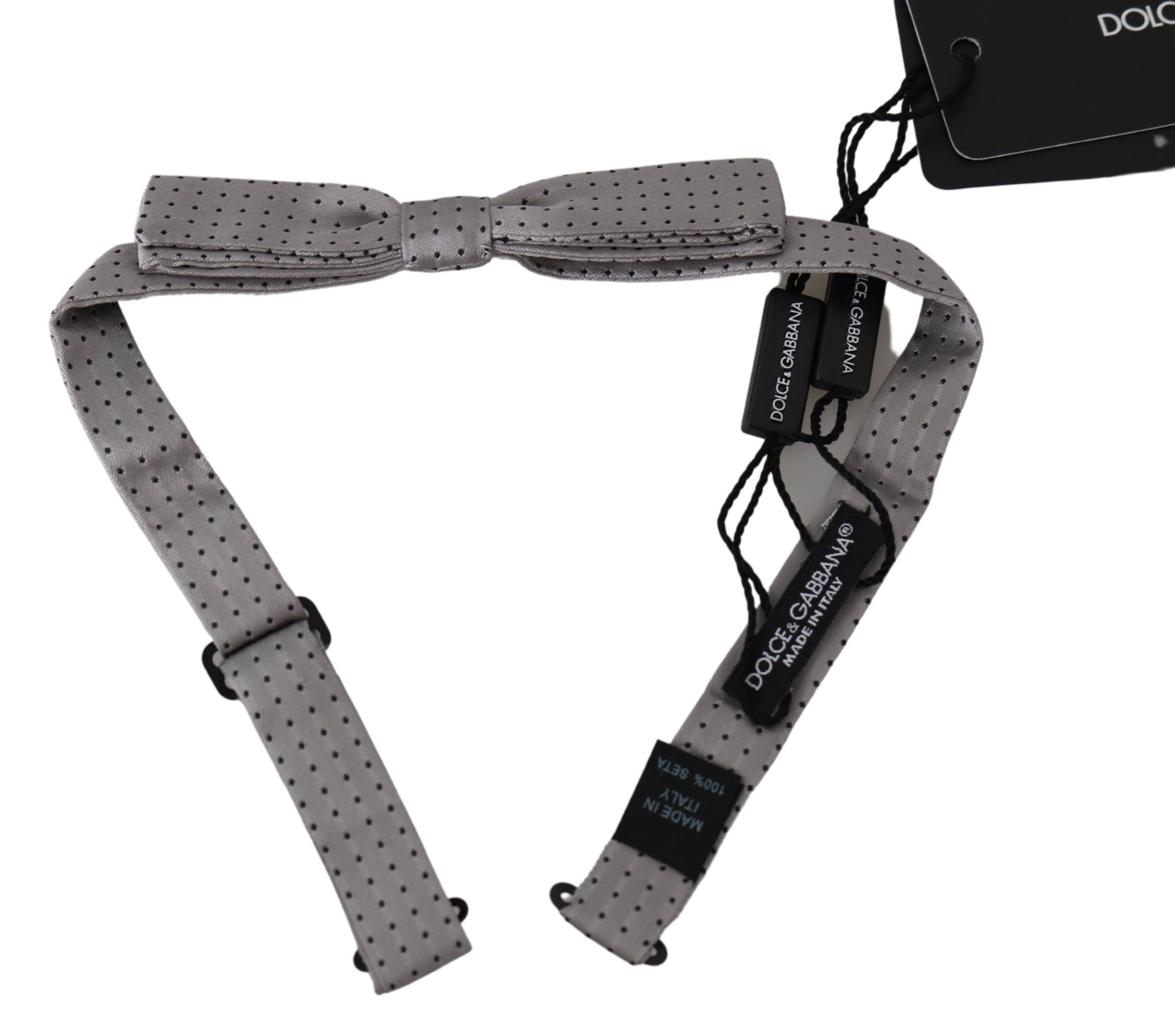 Dolce & Gabbana Graue Polka Dot Herren Krawatte Papillon Fliege