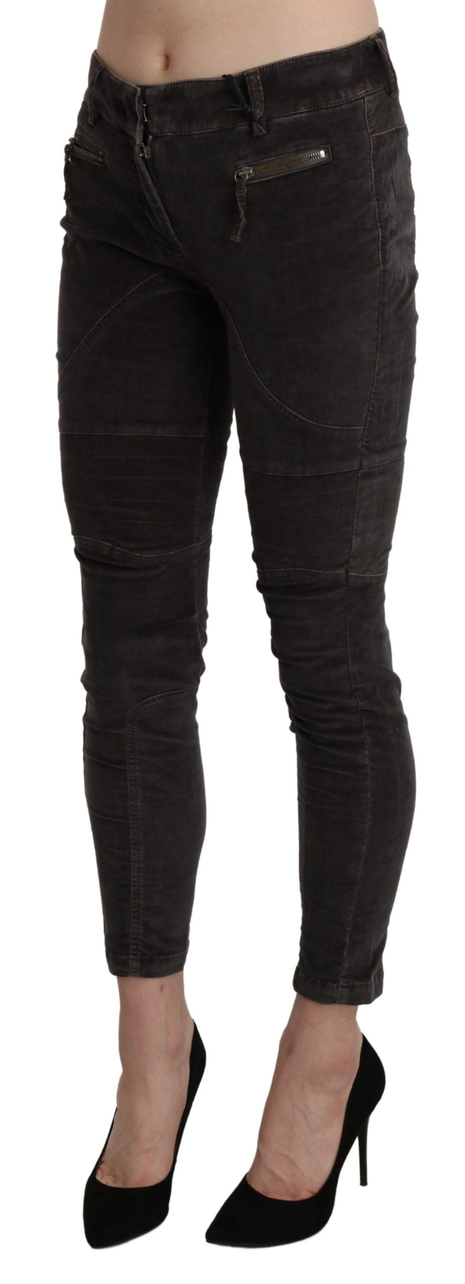 Ermanno Scervino Braune Samt-Capri-Hose aus Baumwolle