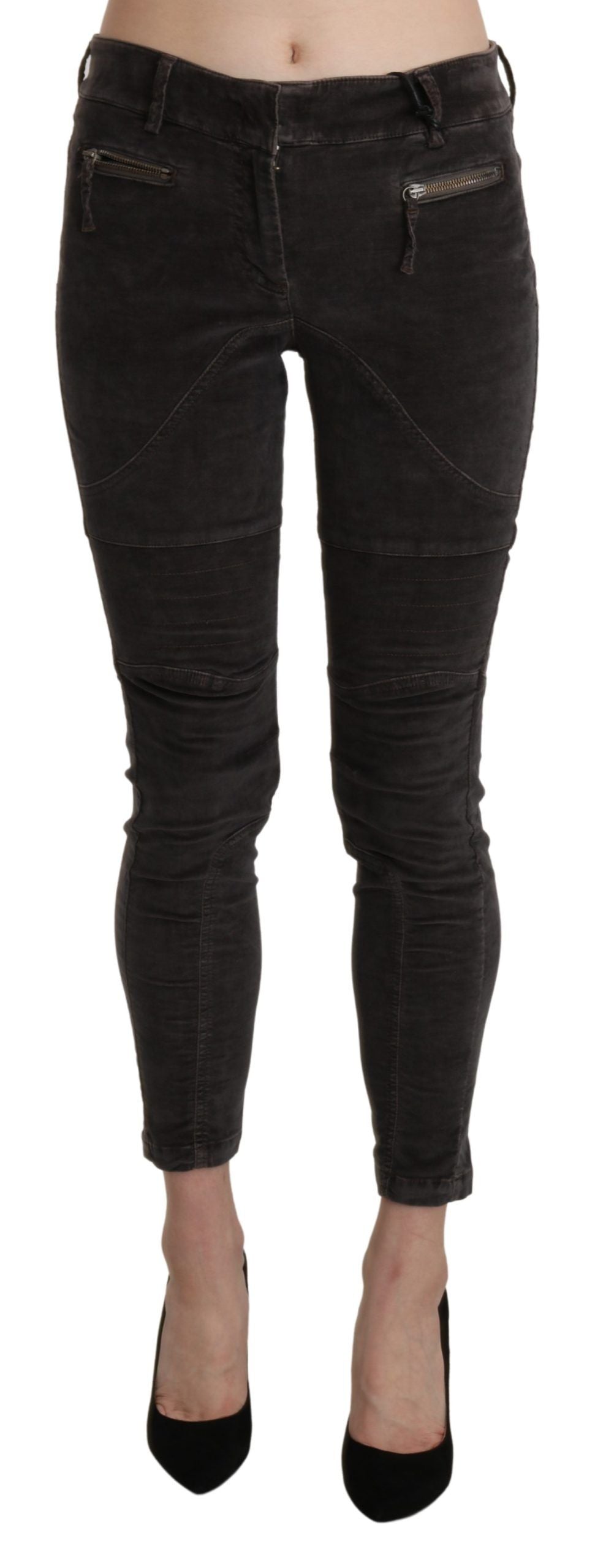 Ermanno Scervino Braune Samt-Capri-Hose aus Baumwolle