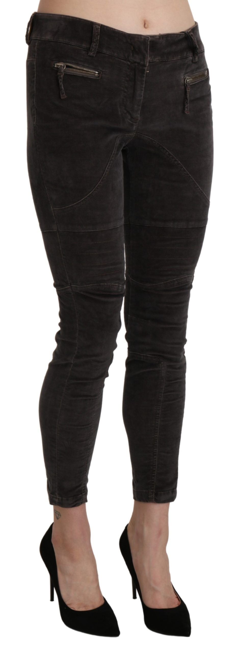 Ermanno Scervino Braune Samt-Capri-Hose aus Baumwolle