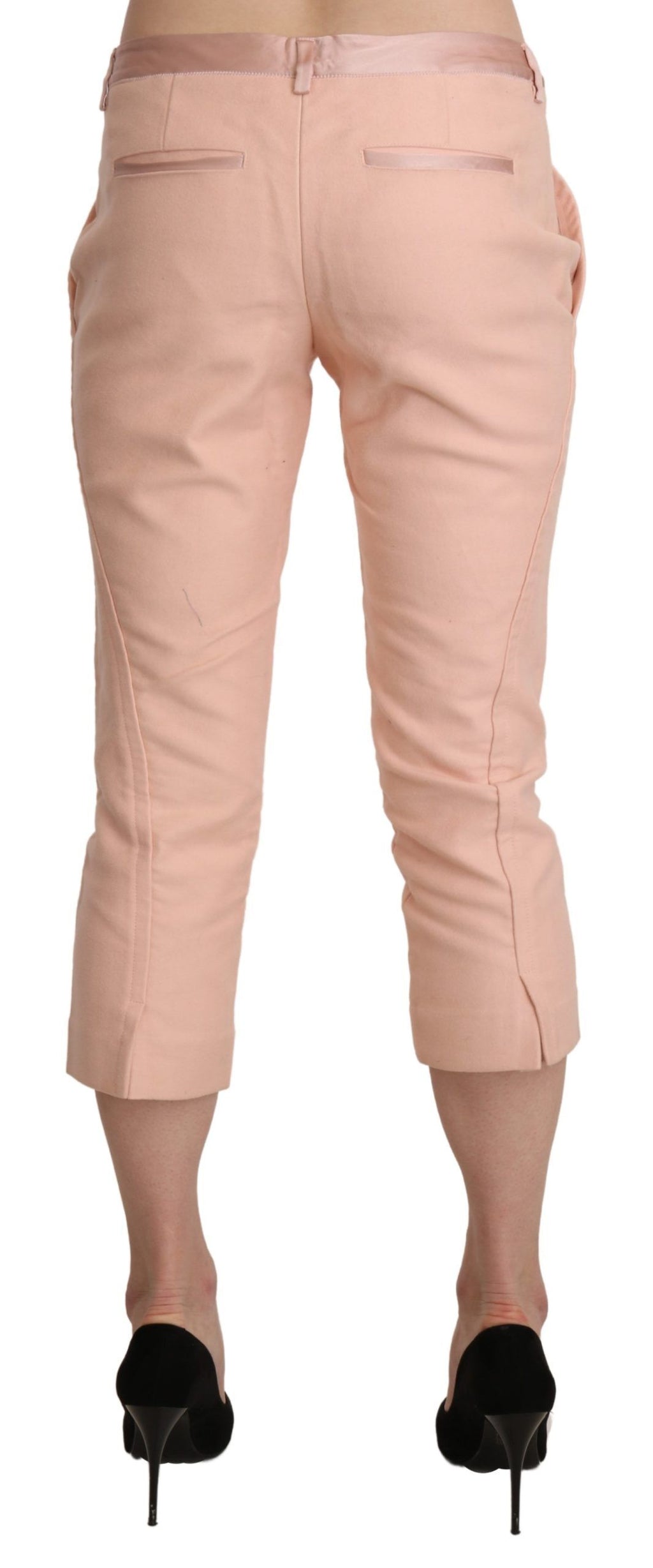 Ermanno Scervino Rosa Skinny Capri-Hose mit niedriger Taille