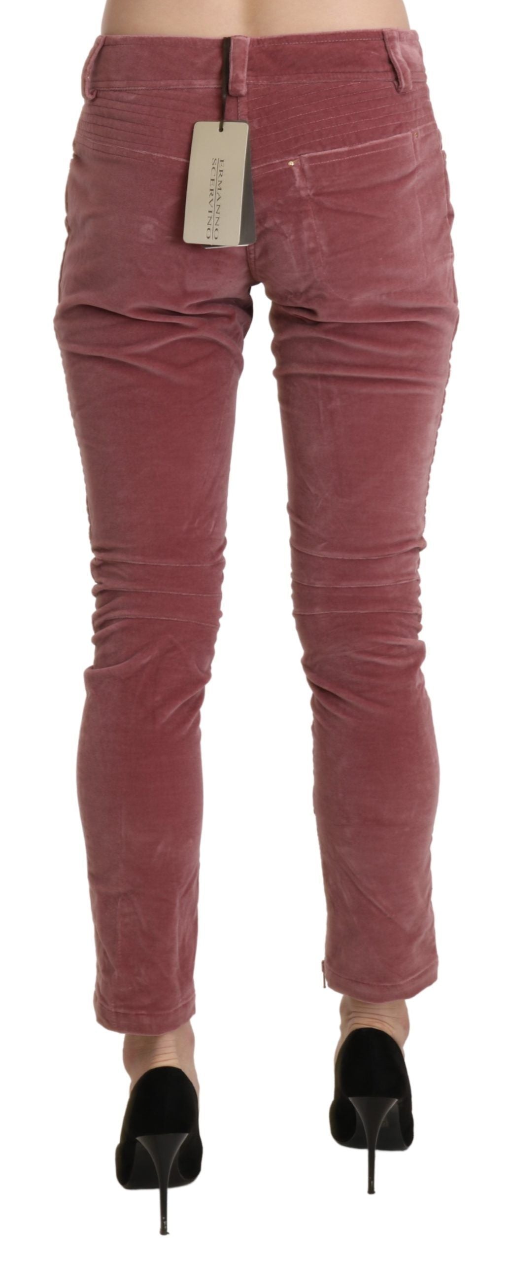 Ermanno Scervino Rote Skinny-Hose aus Baumwolle mit mittlerer Taille