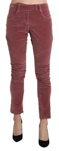 Ermanno Scervino Rote Skinny-Hose aus Baumwolle mit mittlerer Taille