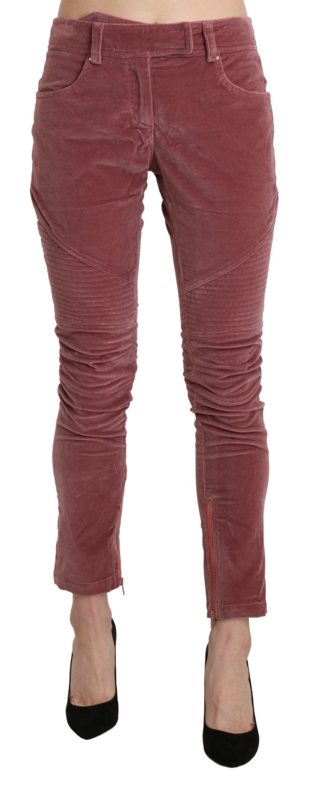Ermanno Scervino Rote Skinny-Hose aus Baumwolle mit mittlerer Taille