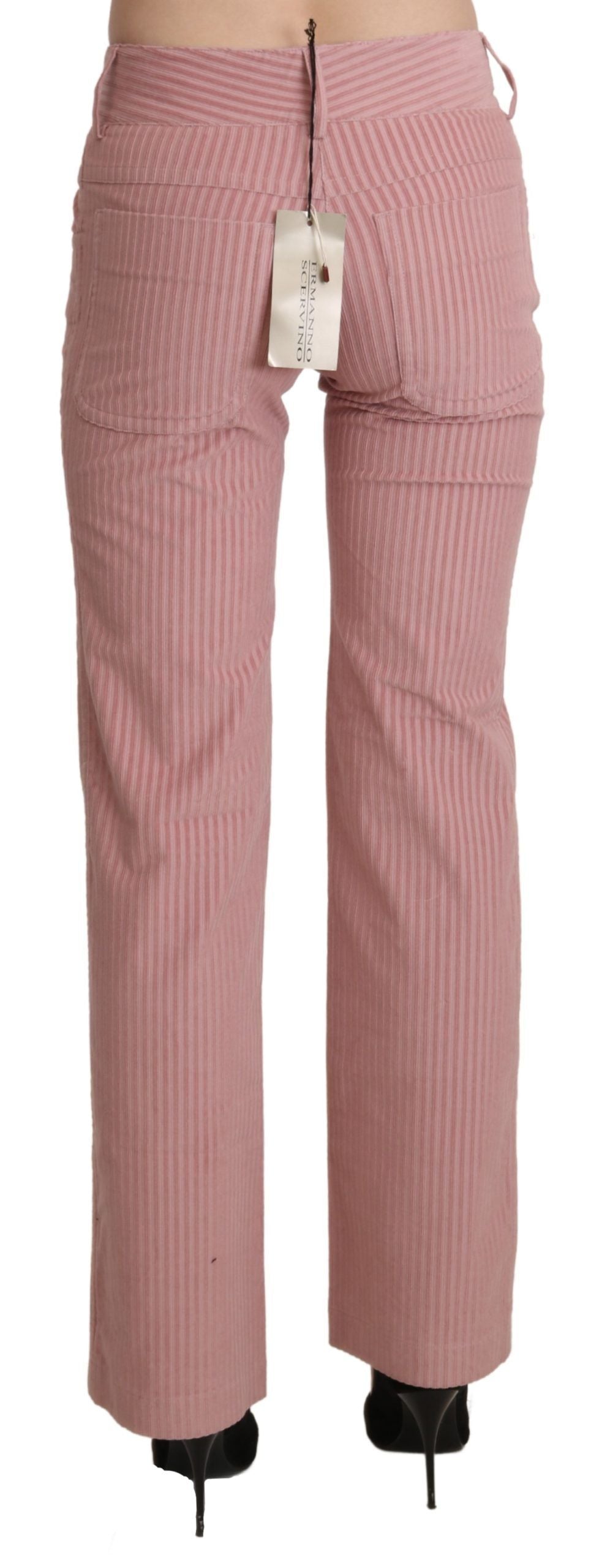 Ermanno Scervino Rosa Mid Waist Straight Trouser Baumwollhosen