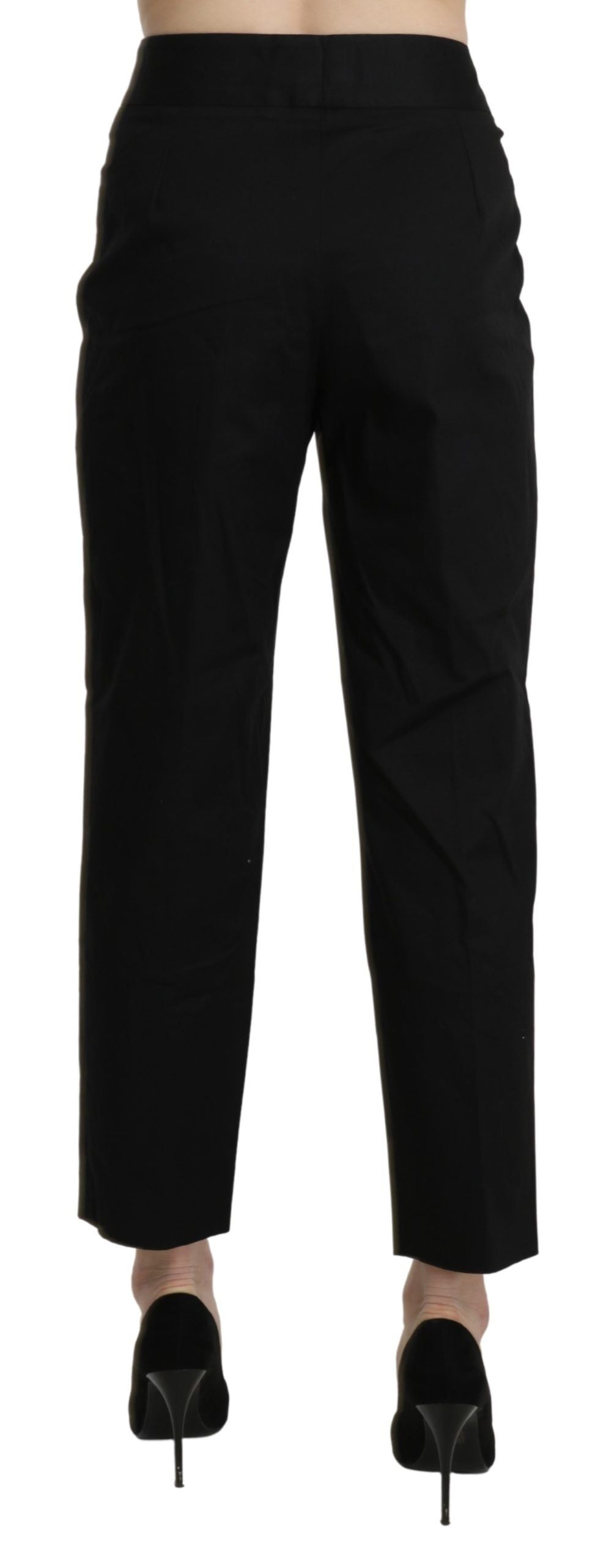 BENCIVENGA Schwarze High Waist Straight Cropped Dress Pants