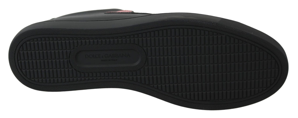 Dolce & Gabbana Schwarz Leder Liebe Herz Turnschuhe Damen Schuhe