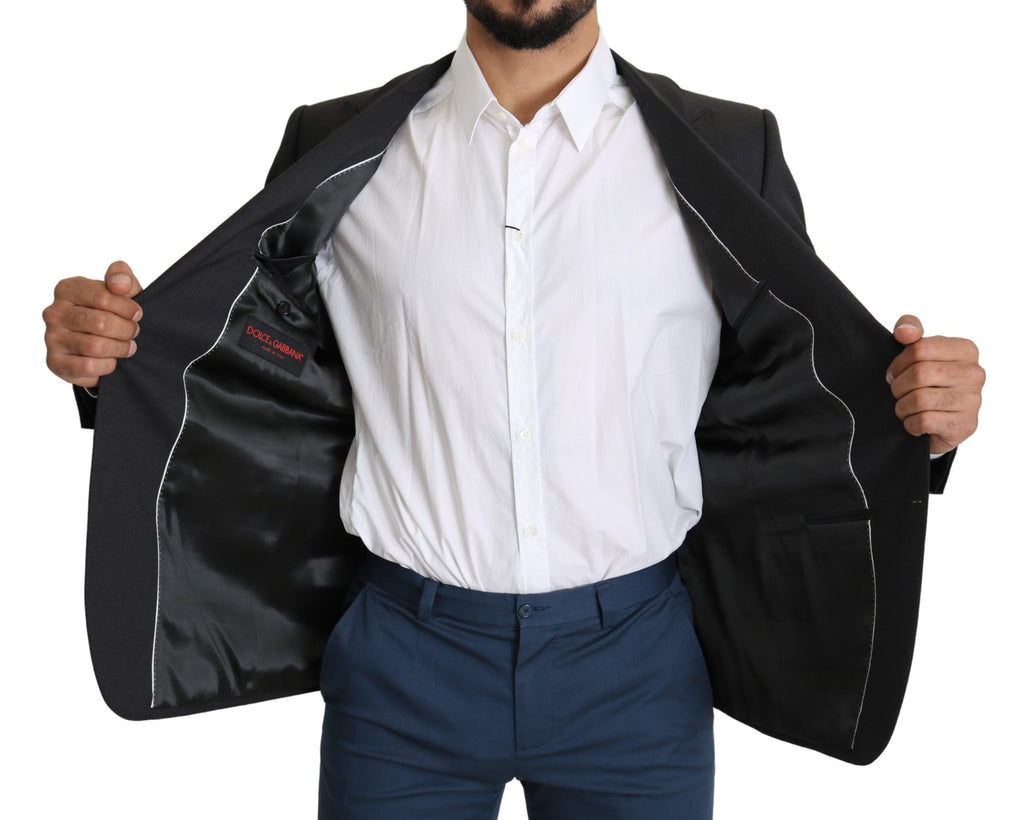 Dolce & Gabbana Grauer einreihiger Wollmantel Blazer