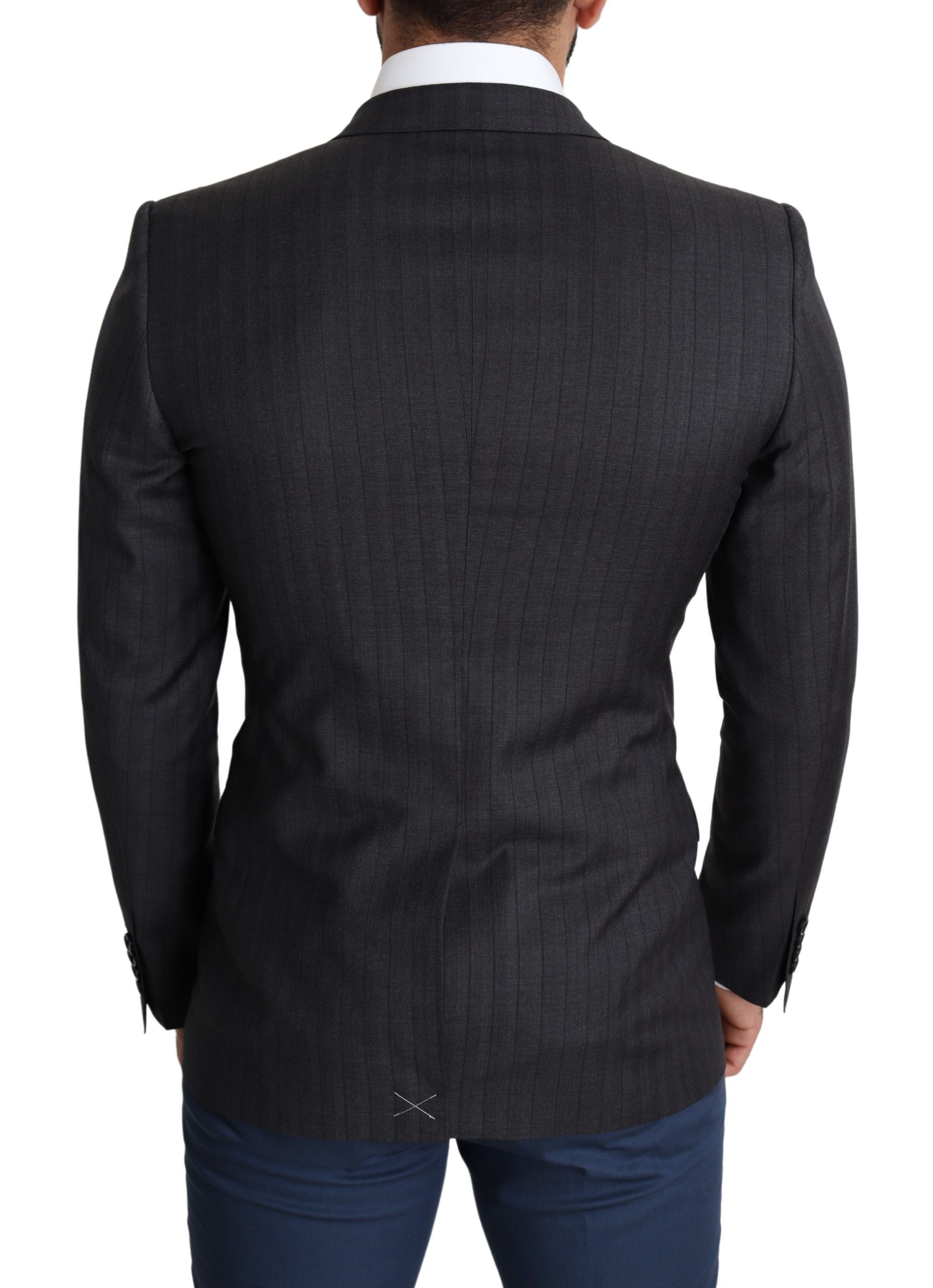 Dolce & Gabbana Schwarzer einreihiger Wollmantel MARTINI Blazer
