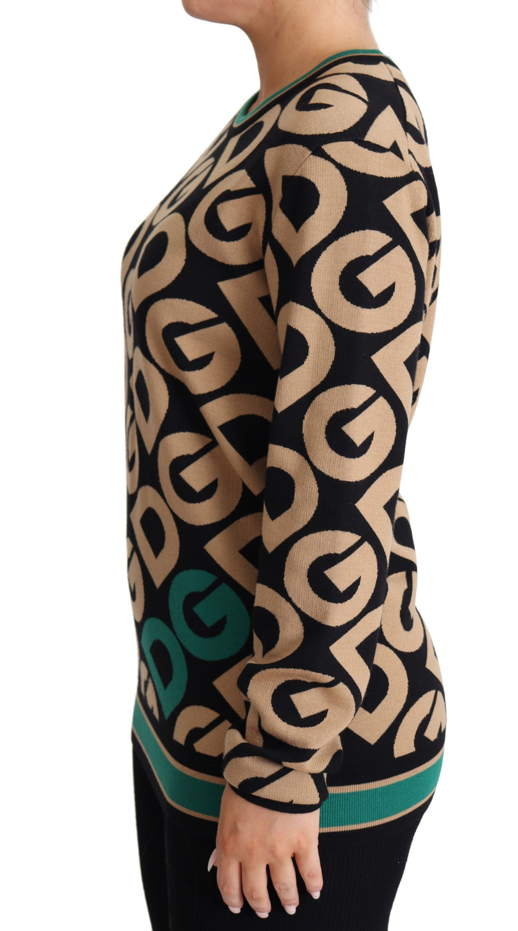 Dolce & Gabbana Multicolor DG Mania Pullover mit Rundhalsausschnitt aus Wolle