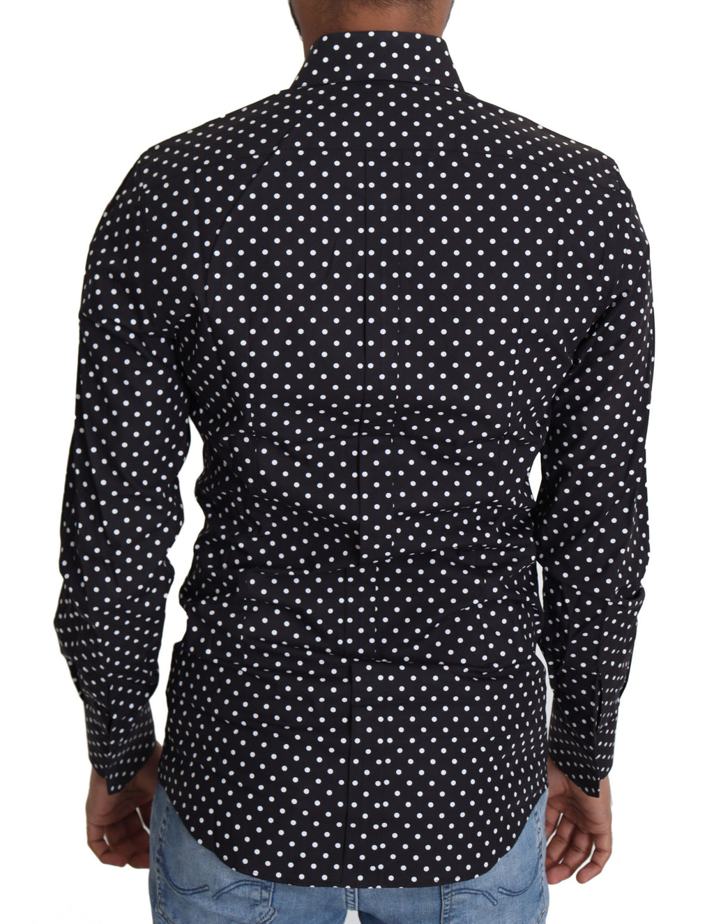 Dolce & Gabbana Schwarz Weiß Polka Dots Freizeithemd