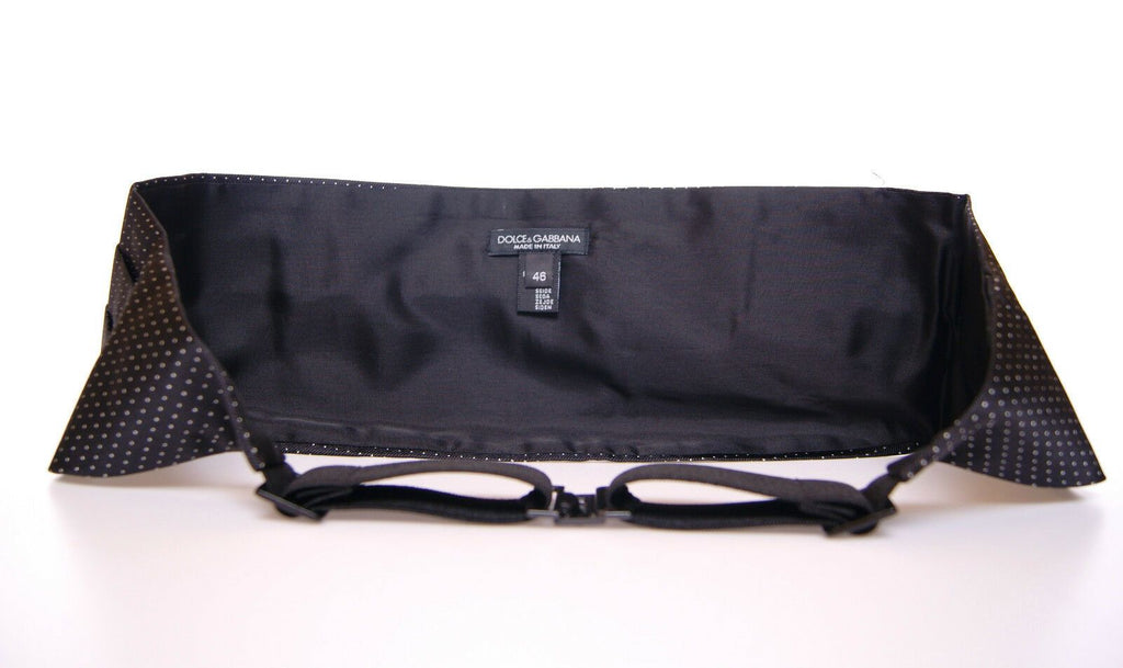 Dolce & Gabbana Eleganter schwarzer Seidenkummerbund mit Polka Dots