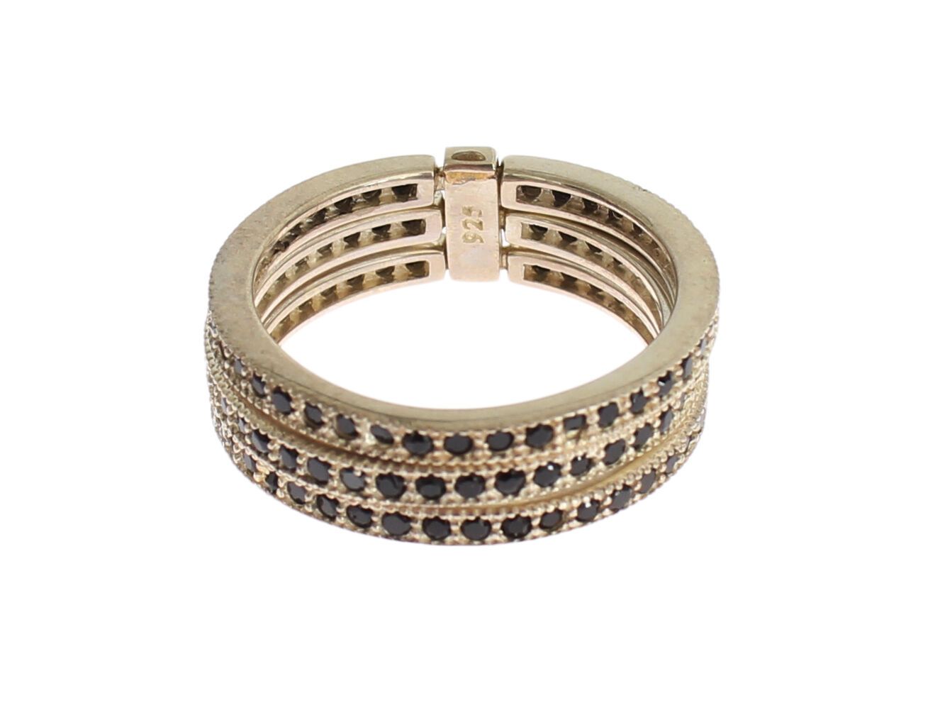 Nialaya Schwarz CZ 925 Sterling Silber Damen Ring