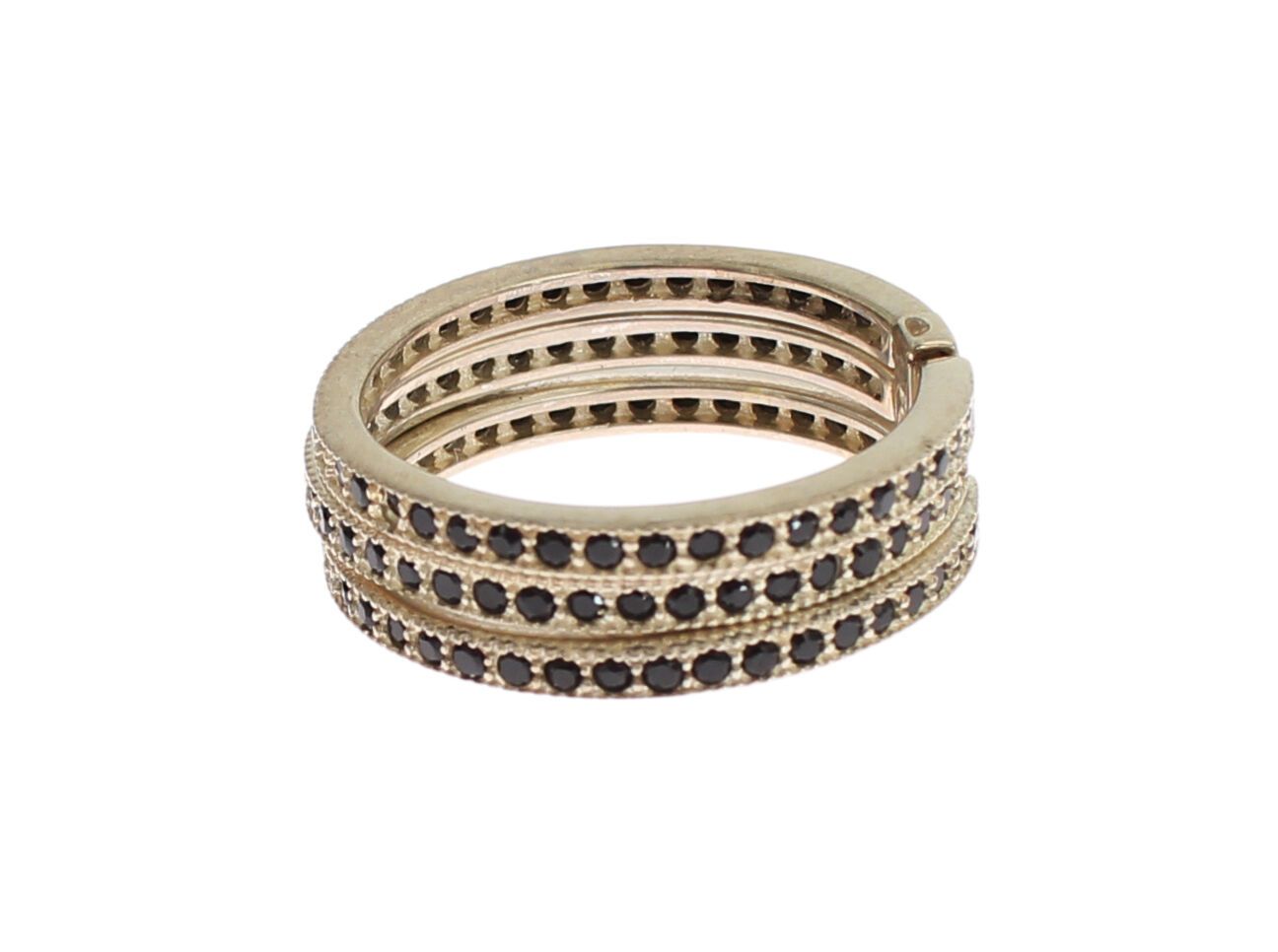 Nialaya Schwarz CZ 925 Sterling Silber Damen Ring