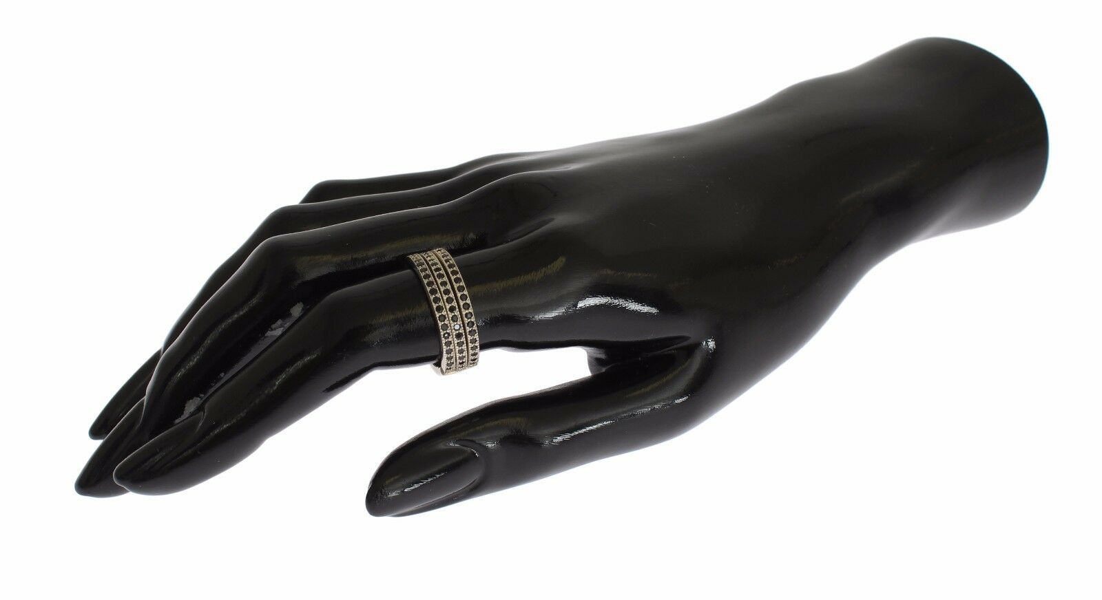 Nialaya Schwarz CZ 925 Sterling Silber Damen Ring