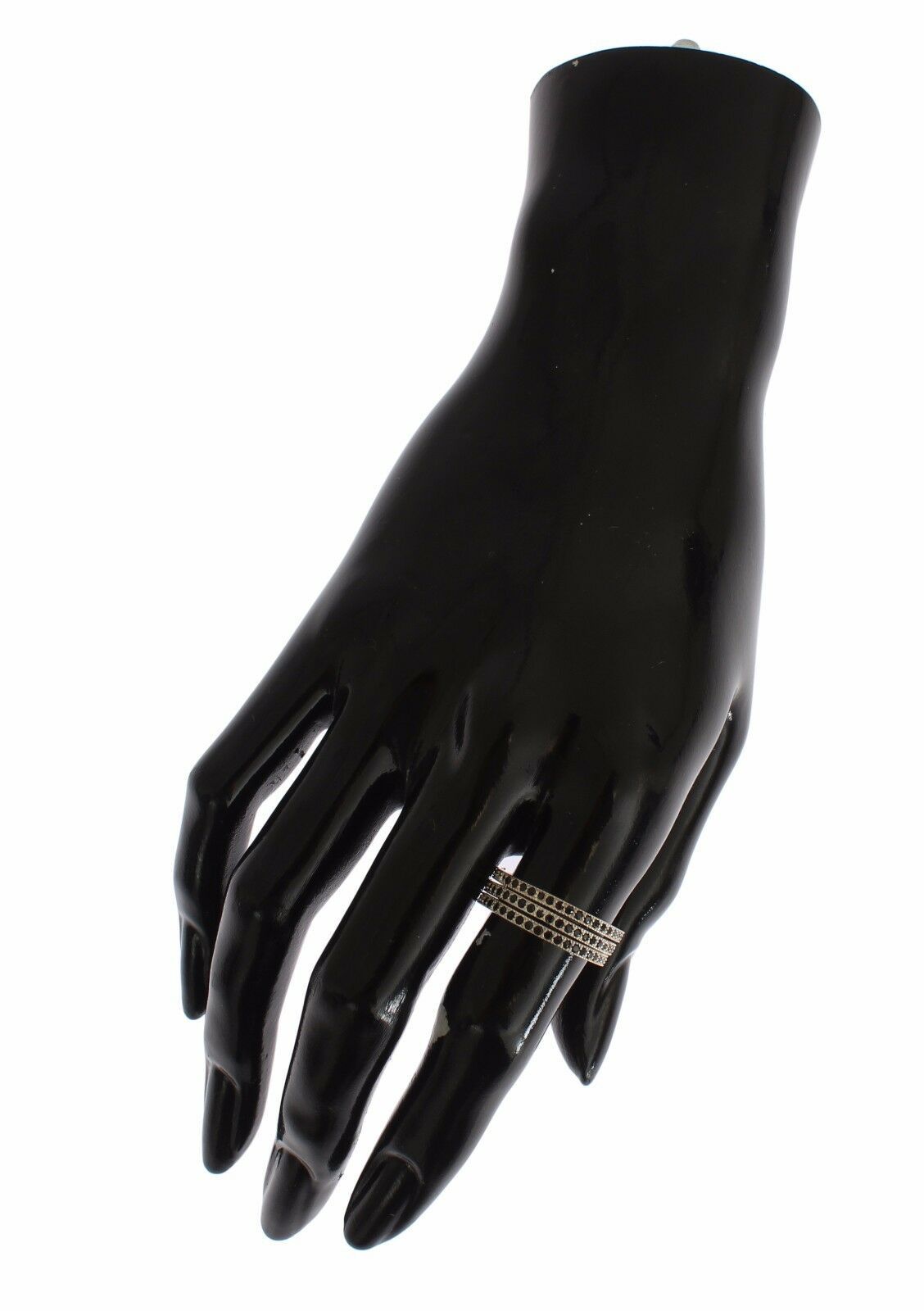 Nialaya Schwarz CZ 925 Sterling Silber Damen Ring