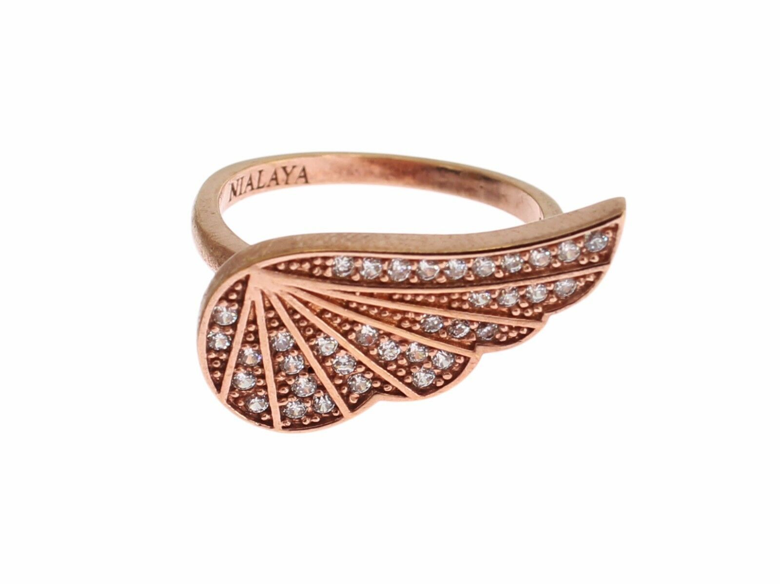 Nialaya Rosa Gold 925 Silber Frauen klar CZ Ring