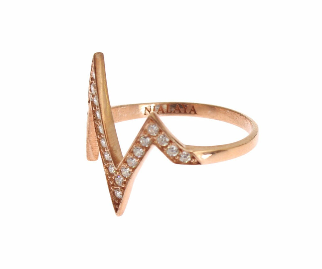 Nialaya Rosa Gold 925 Silber Frauen klar Ring