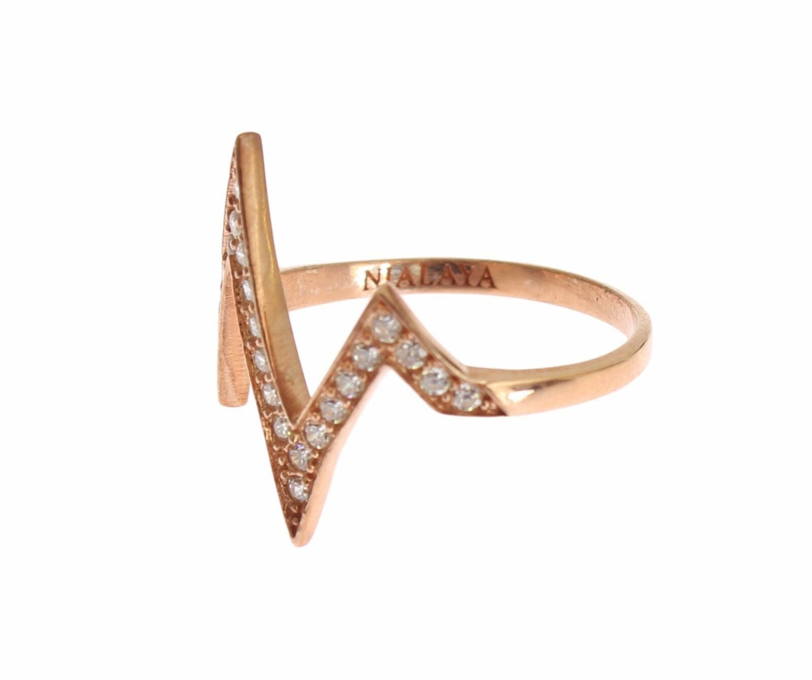Nialaya Rosa Gold 925 Silber Frauen klar Ring