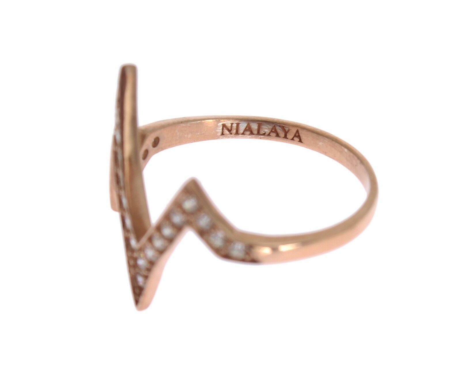Nialaya Rosa Gold 925 Silber Frauen klar Ring