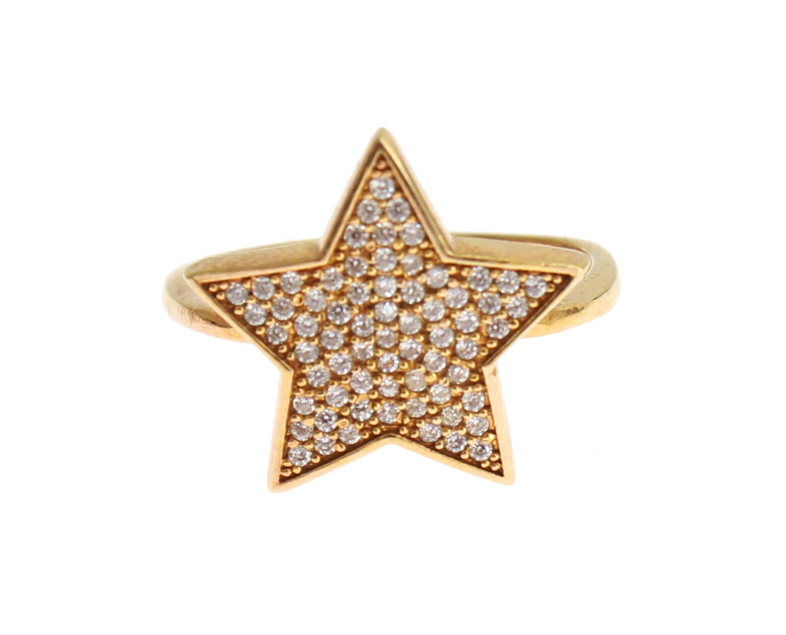 Nialaya Star Gold 925 Silber Damen Ring klar