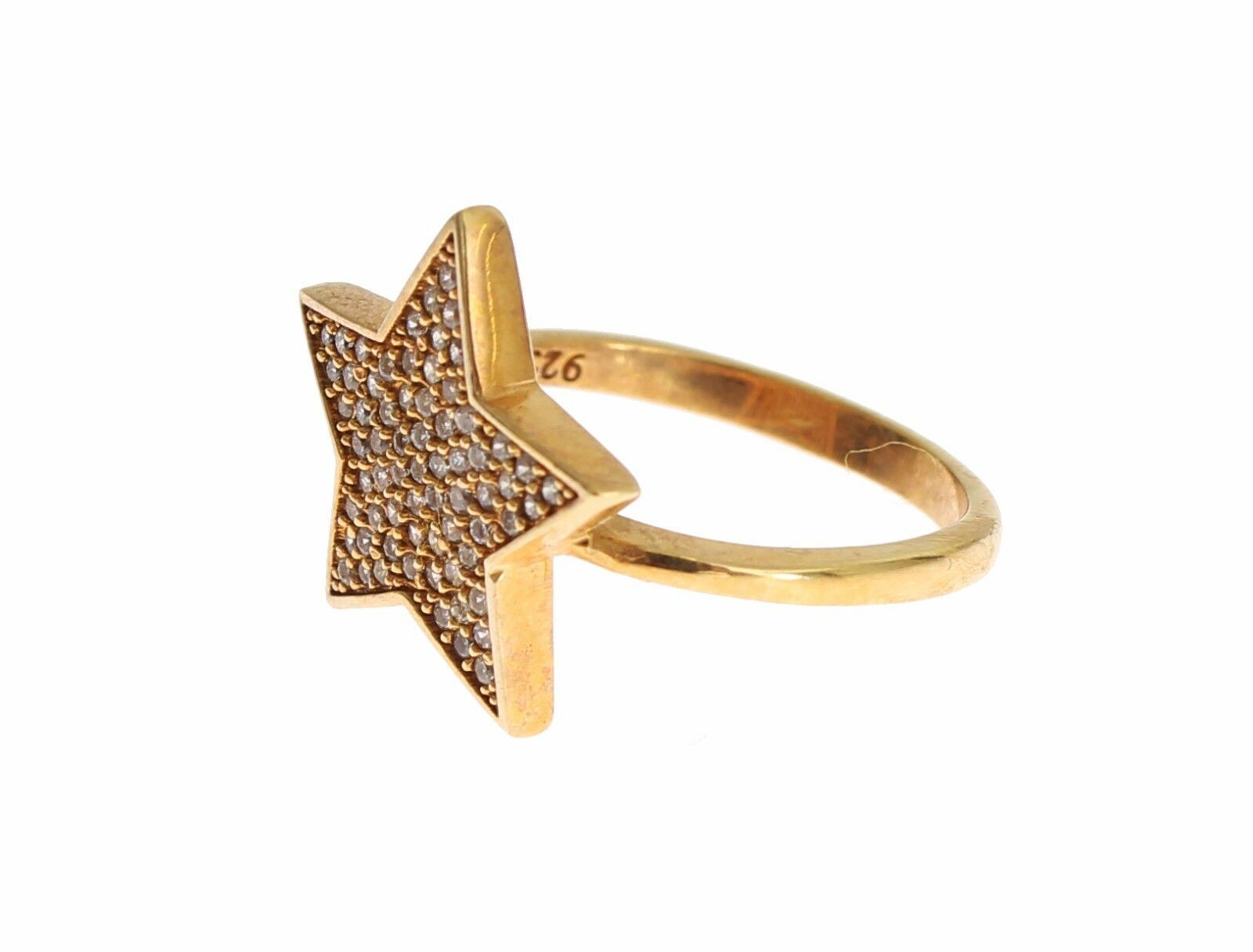 Nialaya Star Gold 925 Silber Damen Ring klar