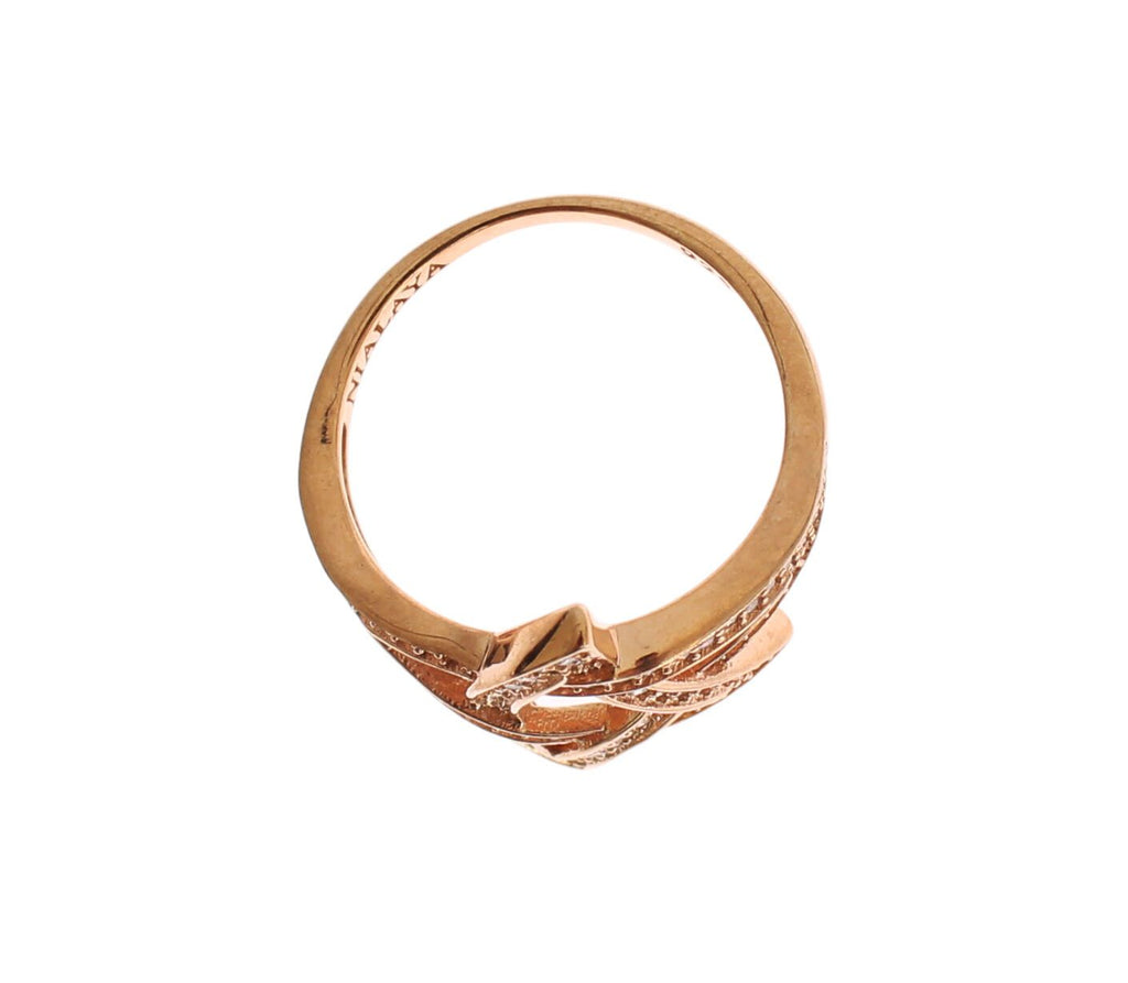 Nialaya Damen Klar CZ Gold 925 Silber Ring