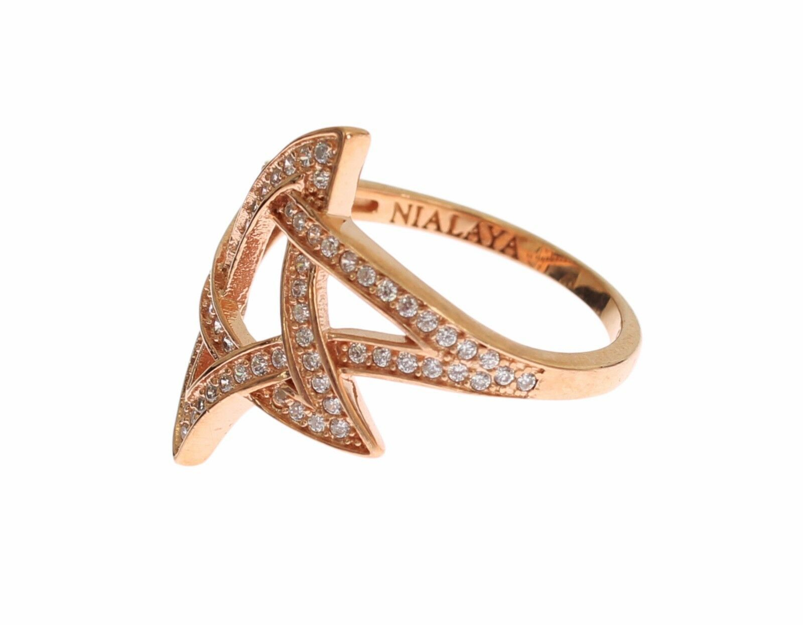 Nialaya Damen Klar CZ Gold 925 Silber Ring