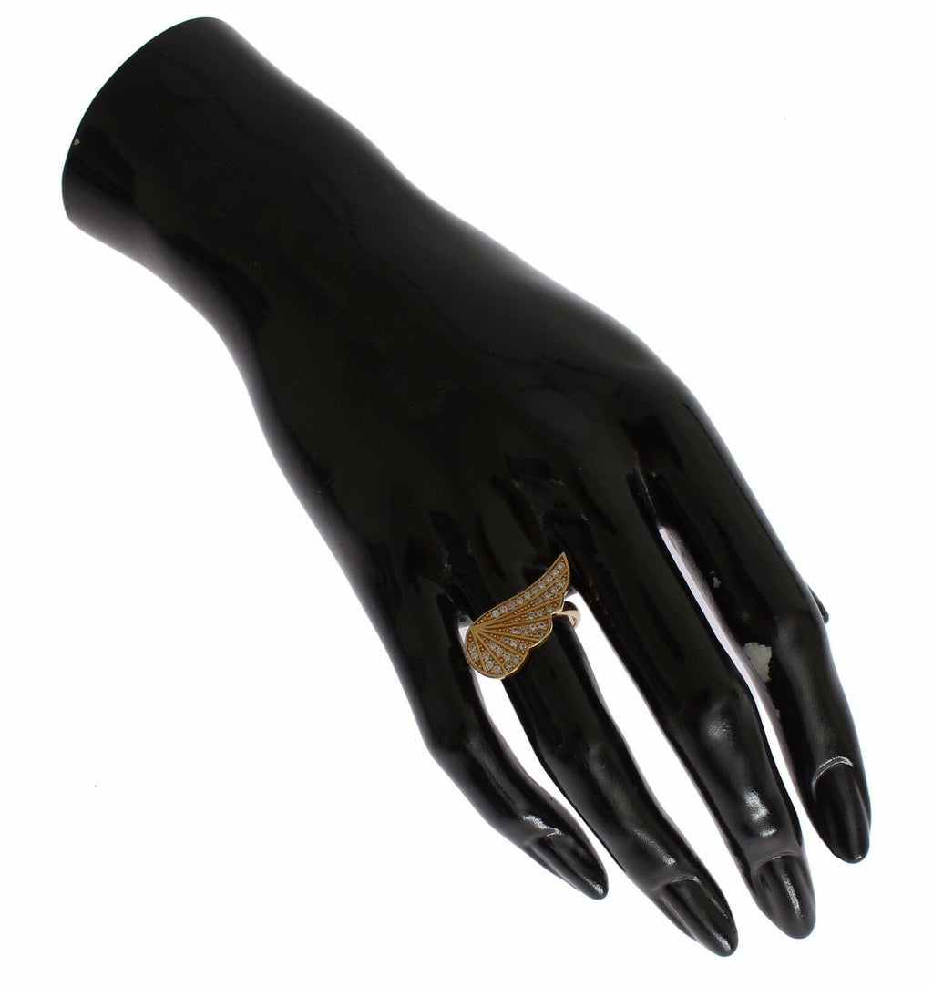 Nialaya Damen klar CZ Gold 925 Silber Authentic Ring