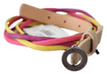 Costume National Multicolor Twisted Leather Kreis Schnalle Gürtel