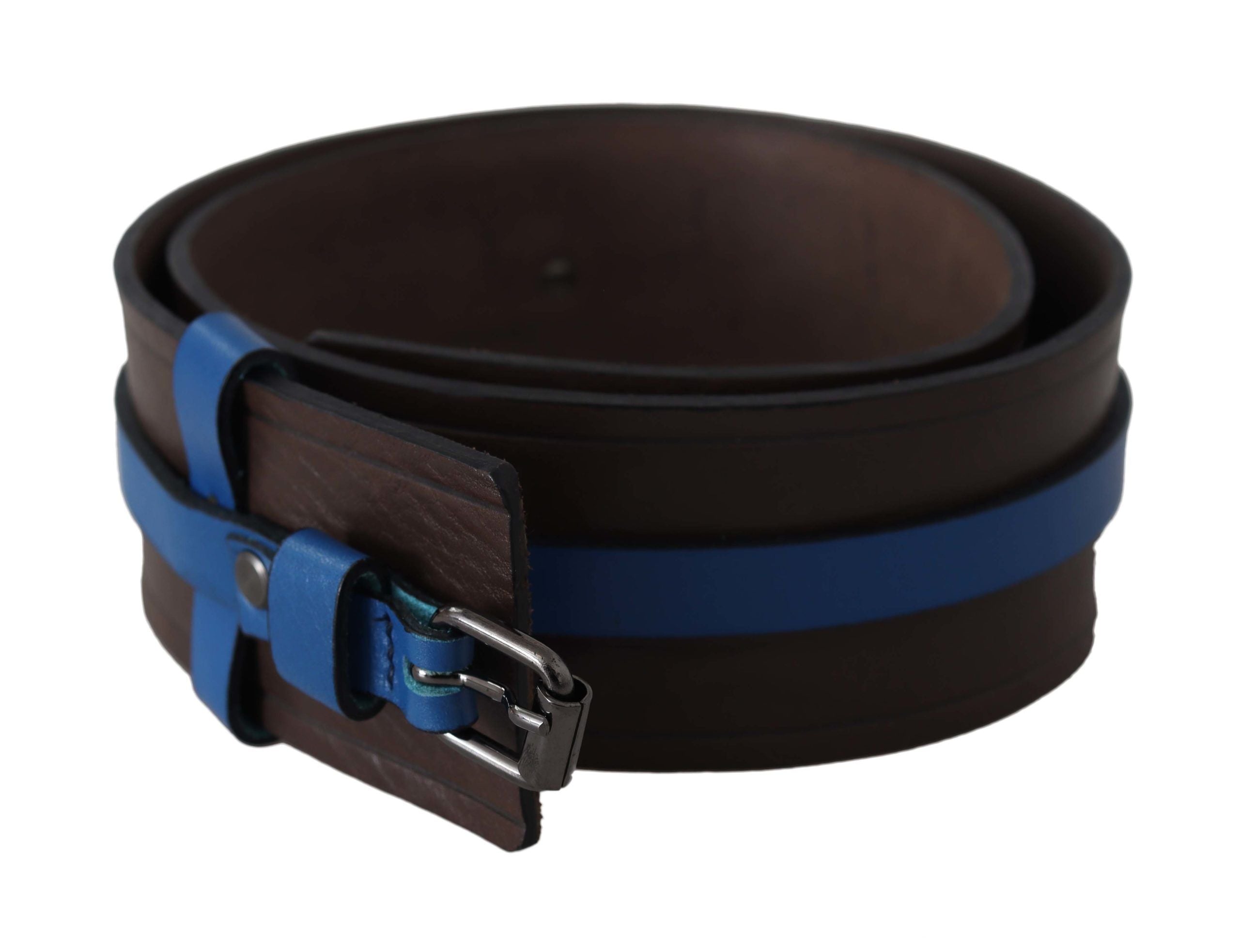 Costume National Brauner Thin Blue Line Lederschnallengürtel