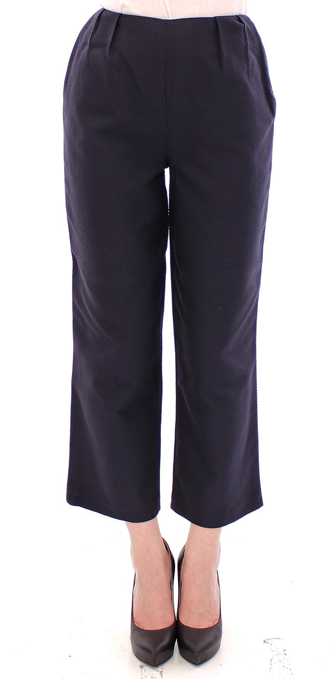 Andrea Incontri Blaue Cropped-Hose aus Baumwolle