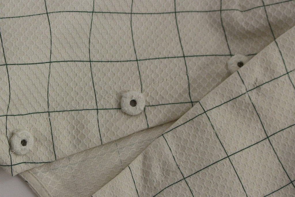 Andrea Incontri Weißes kariertes Baumwollhemd Top