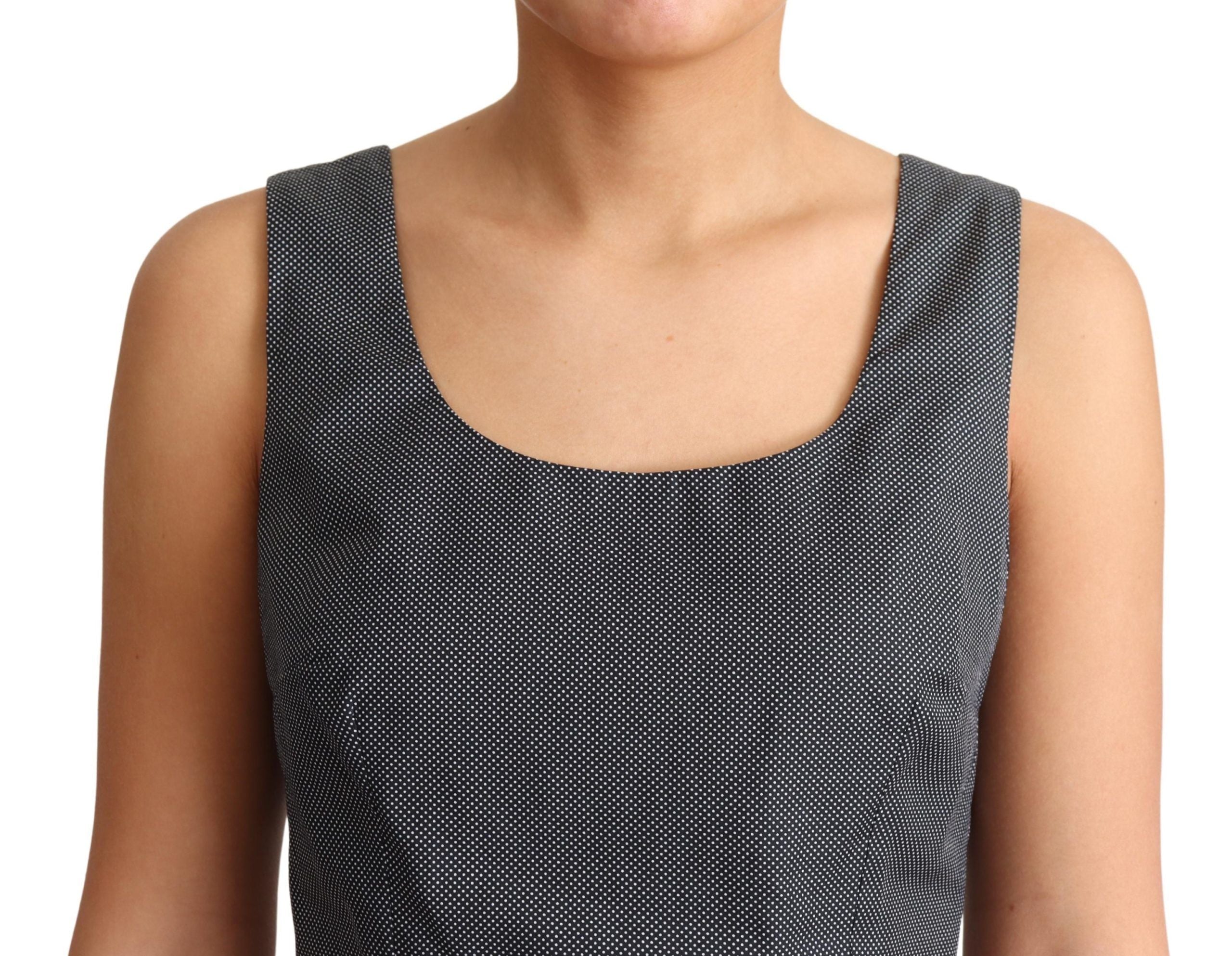 Dolce & Gabbana Schwarzes gepunktetes A-Linien-Kleid aus Baumwolle