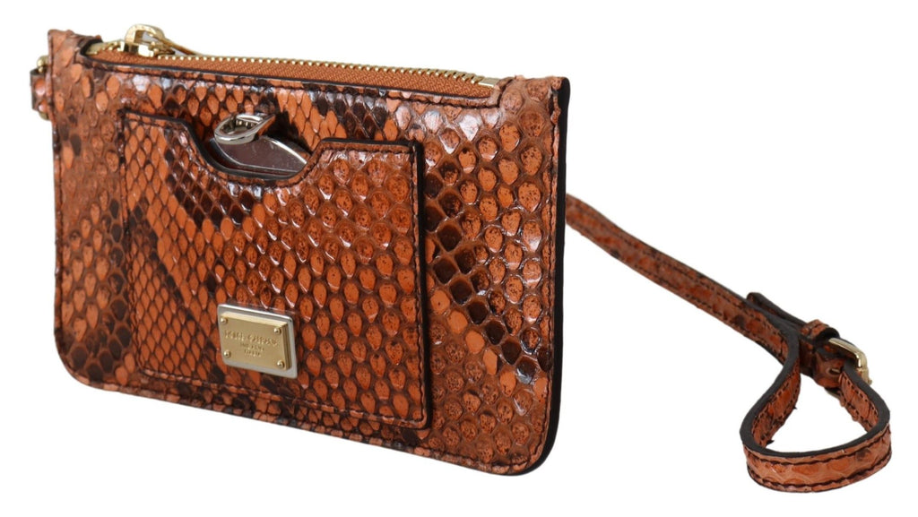 Dolce & Gabbana Braunes Leder Portemonnaie Portemonnaie Spiegel AGNESE Brieftasche