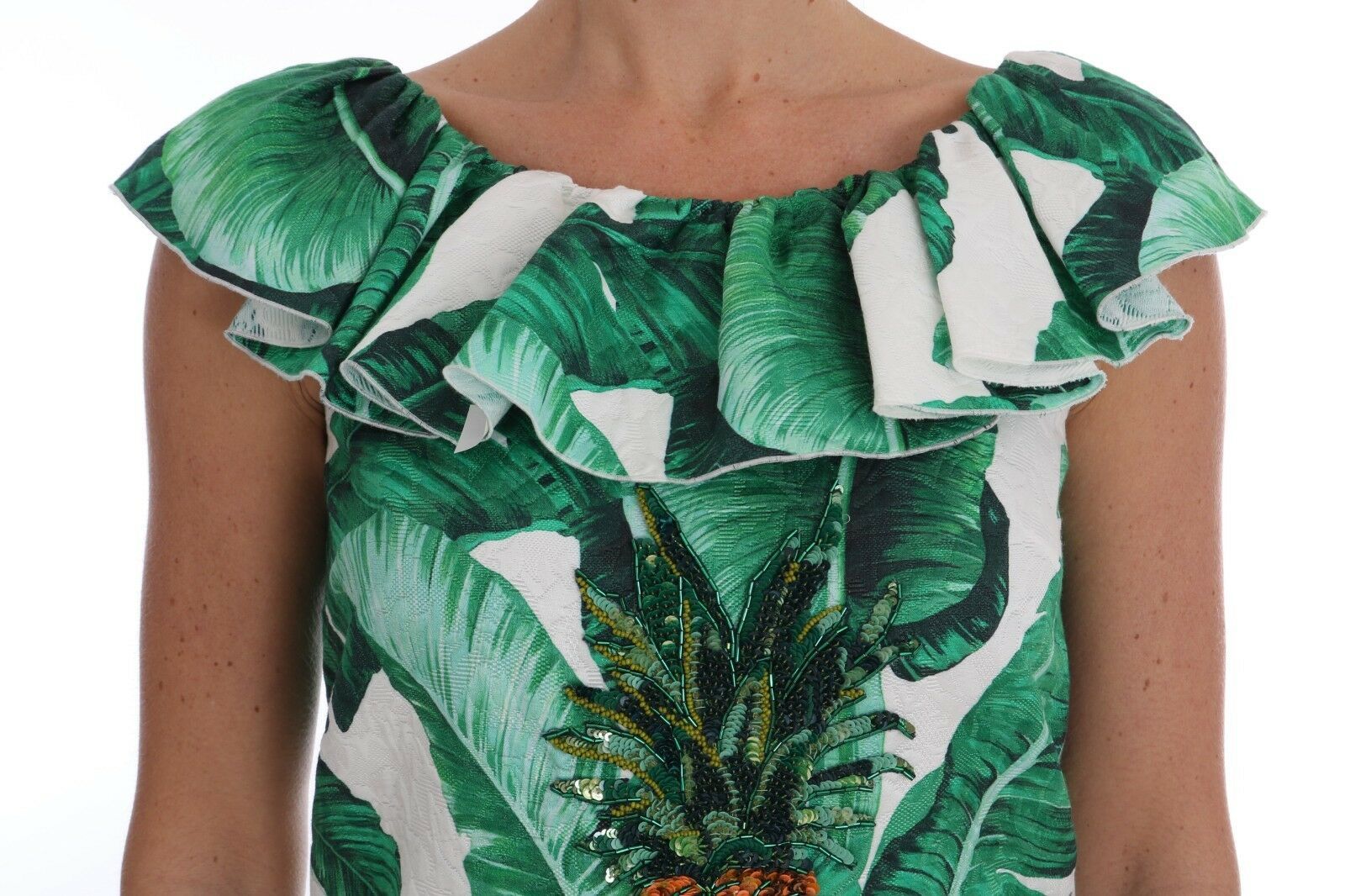 Dolce & Gabbana Ananas-Bananen-Pailletten-Bluse-T-Shirt