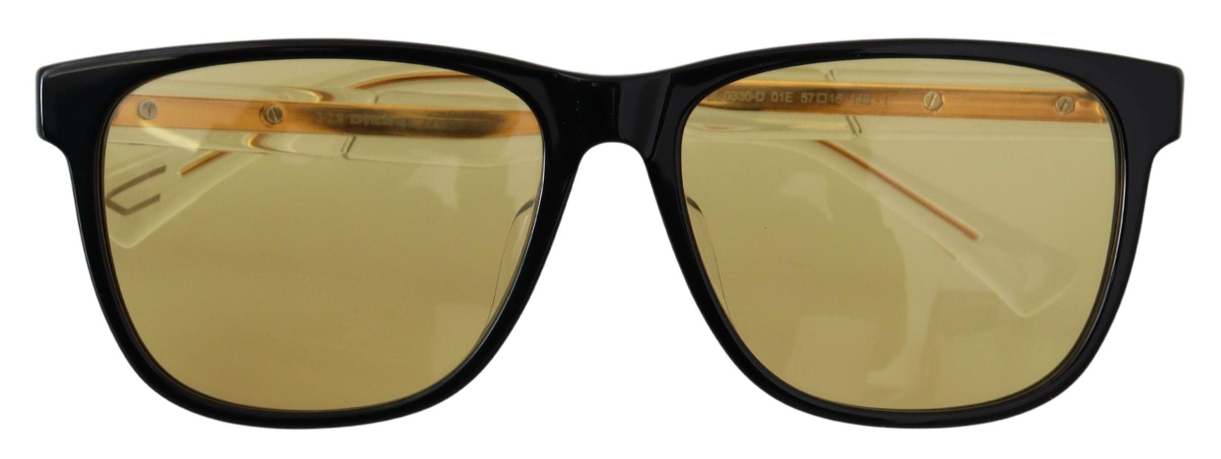 Diesel Schwarzer Rahmen DL0330-D 01E 57 Gelb Transparente Gläser Sonnenbrille
