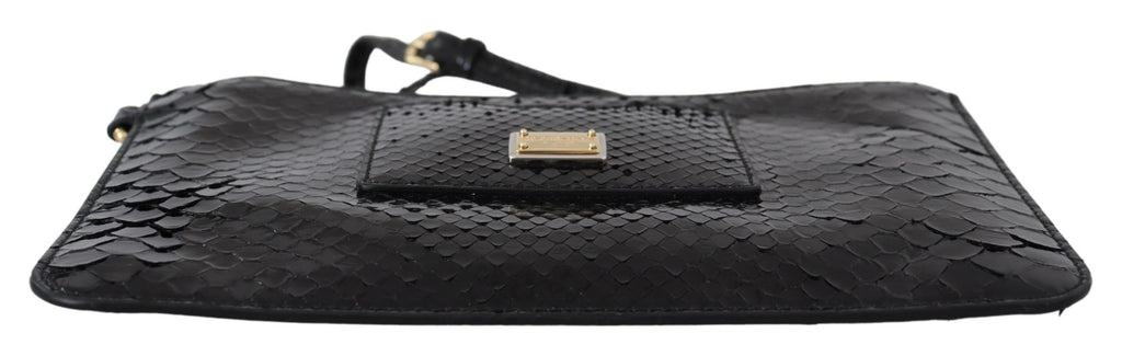Dolce & Gabbana Schwarzes Leder Portemonnaie Handtäschchen Spiegel Agnese Brieftasche