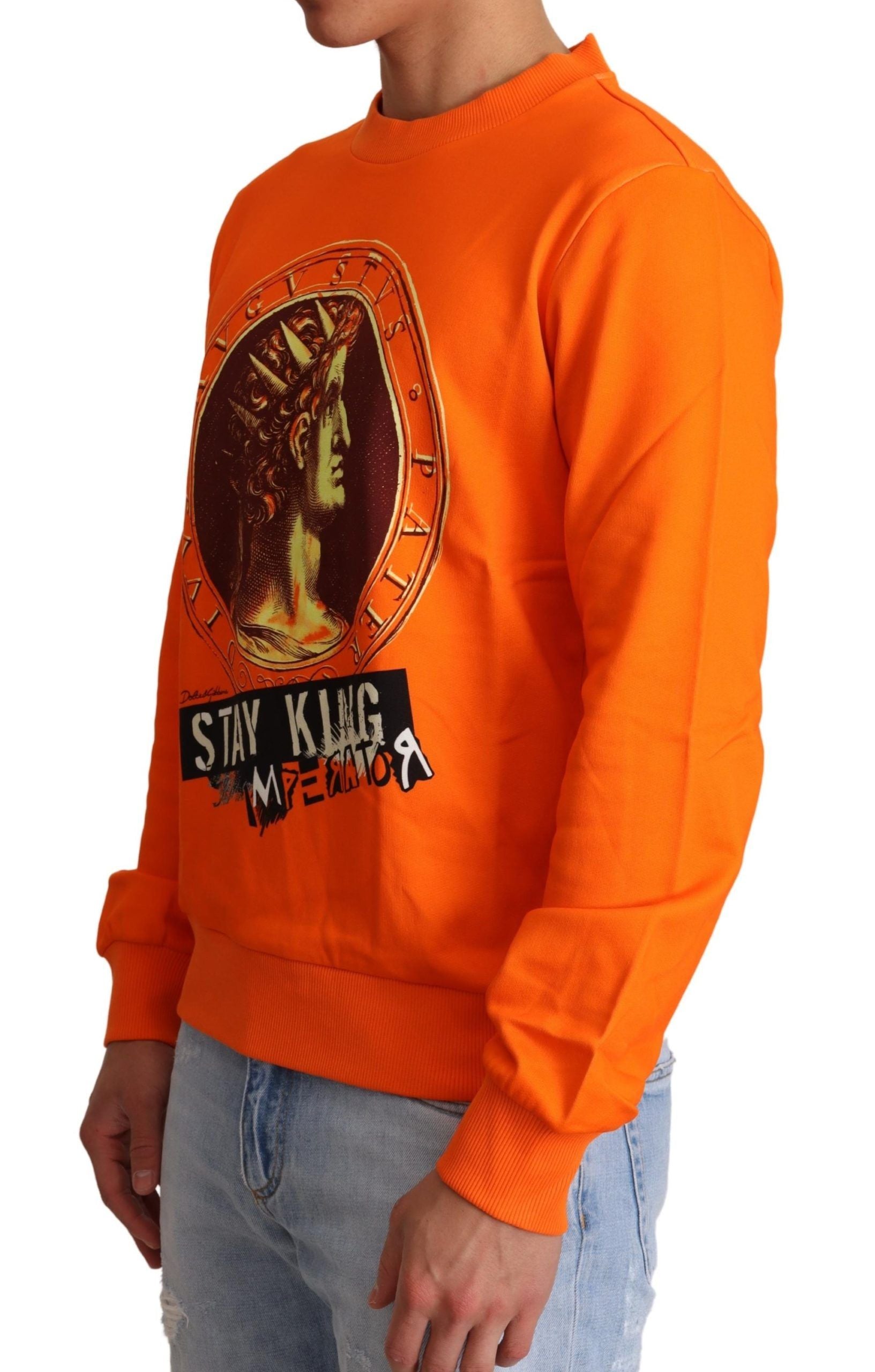 Dolce & Gabbana Orange King Ceasar Pullover aus Baumwolle
