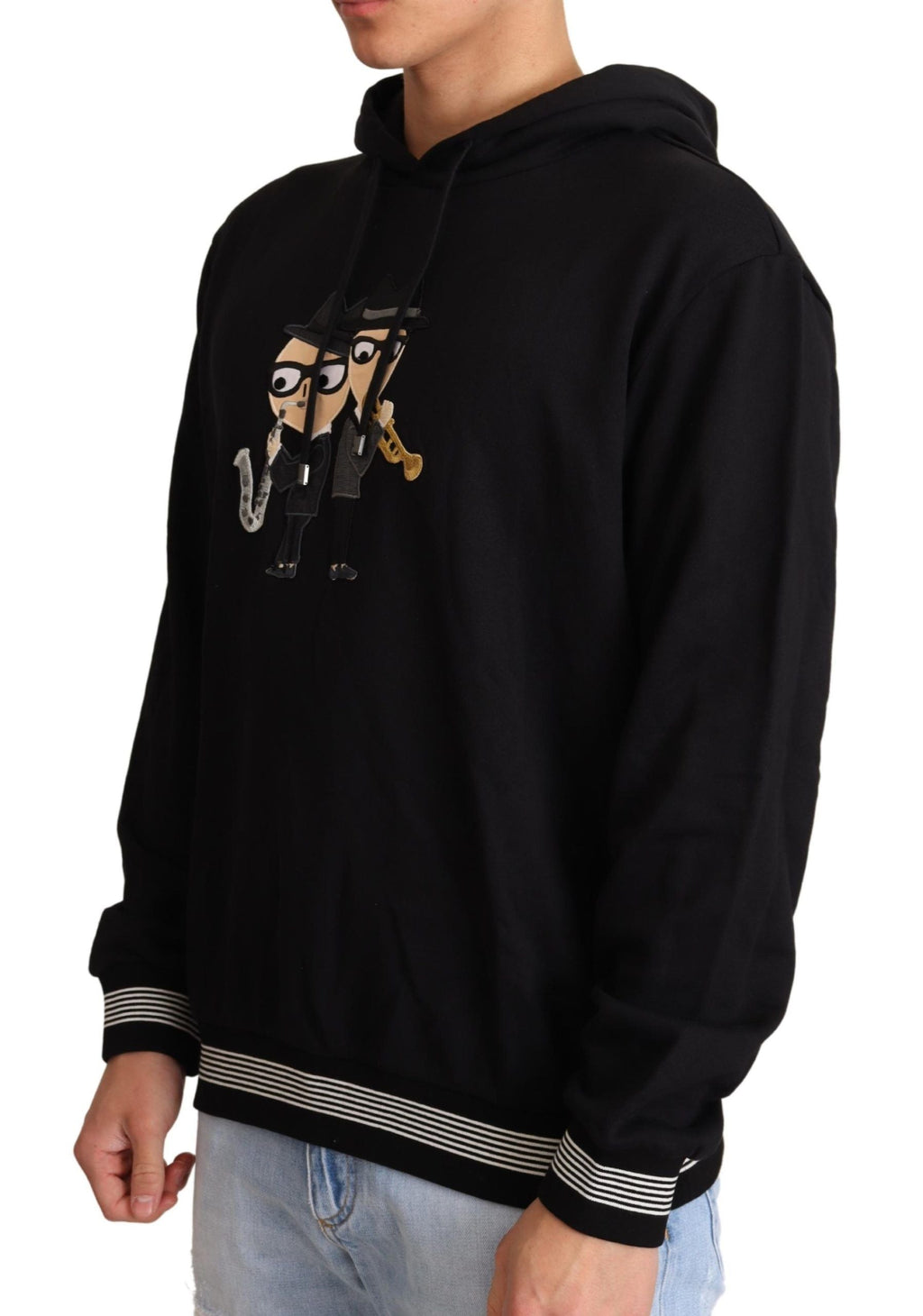 Dolce & Gabbana Schwarzer Baumwoll-Kapuzenpullover #dgfamily