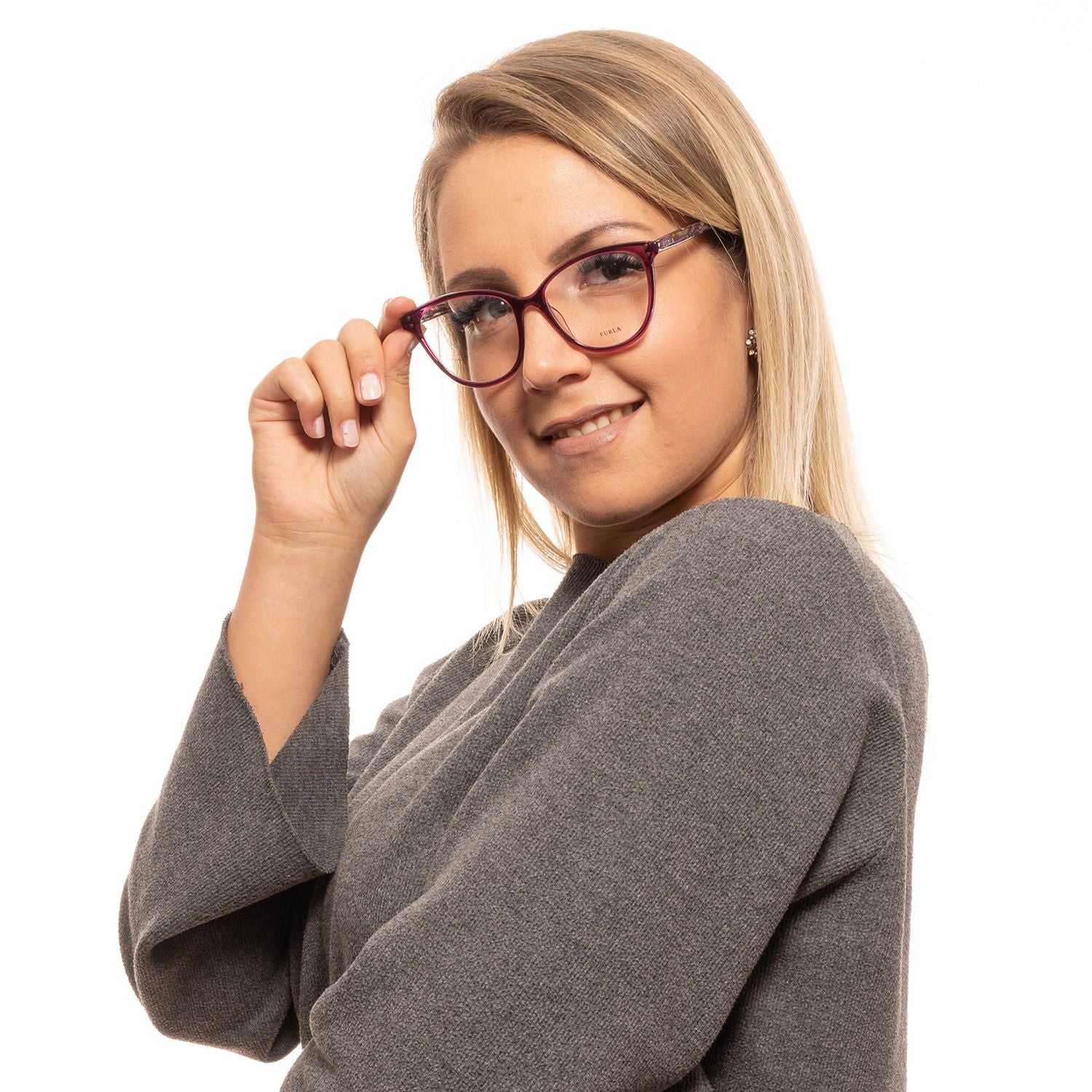 Furla Elegante Katzenaugenbrille lila für Frauen