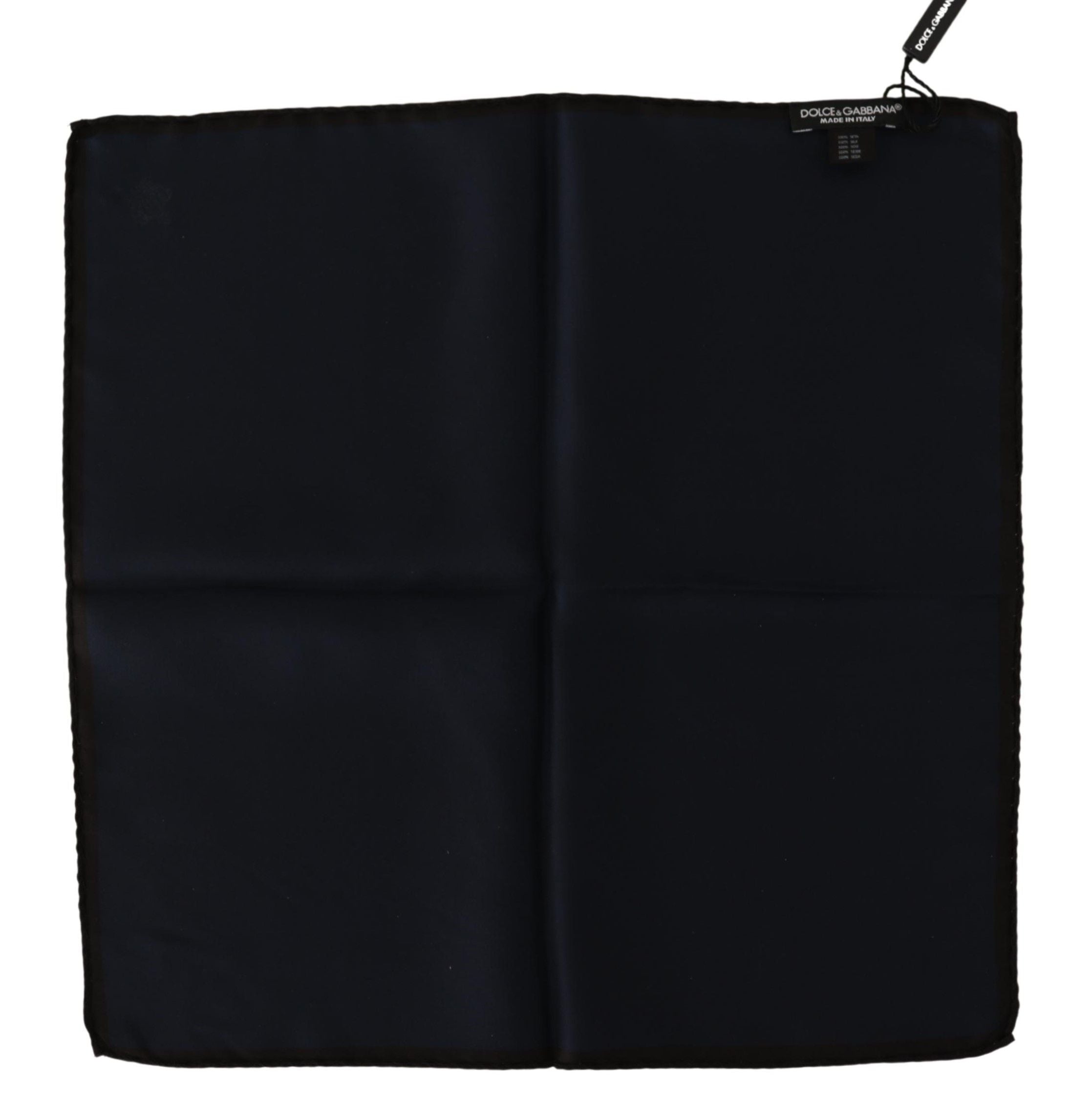 Dolce & Gabbana Schwarzes Quadratisches Taschentuch 100% Seide Schal